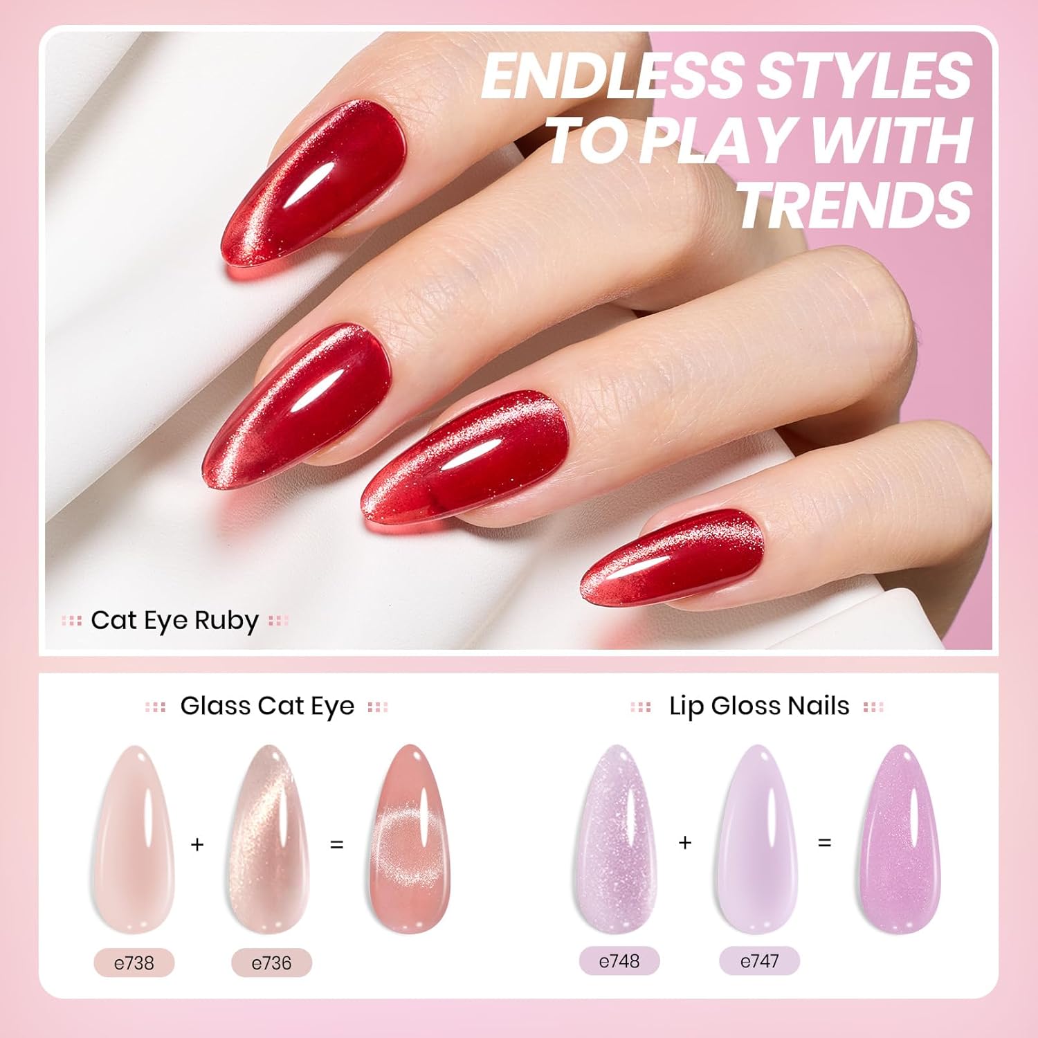 Beetles Jelly Gel Nail Polish Set, 53PCS 36 Colors Jelly Pink Milky White Red Black Blue Green Silver Cat Eye Base Glitter Glossy Matte Top Coat Crystal Ice Collection French Nails Gift for Women - Image 5
