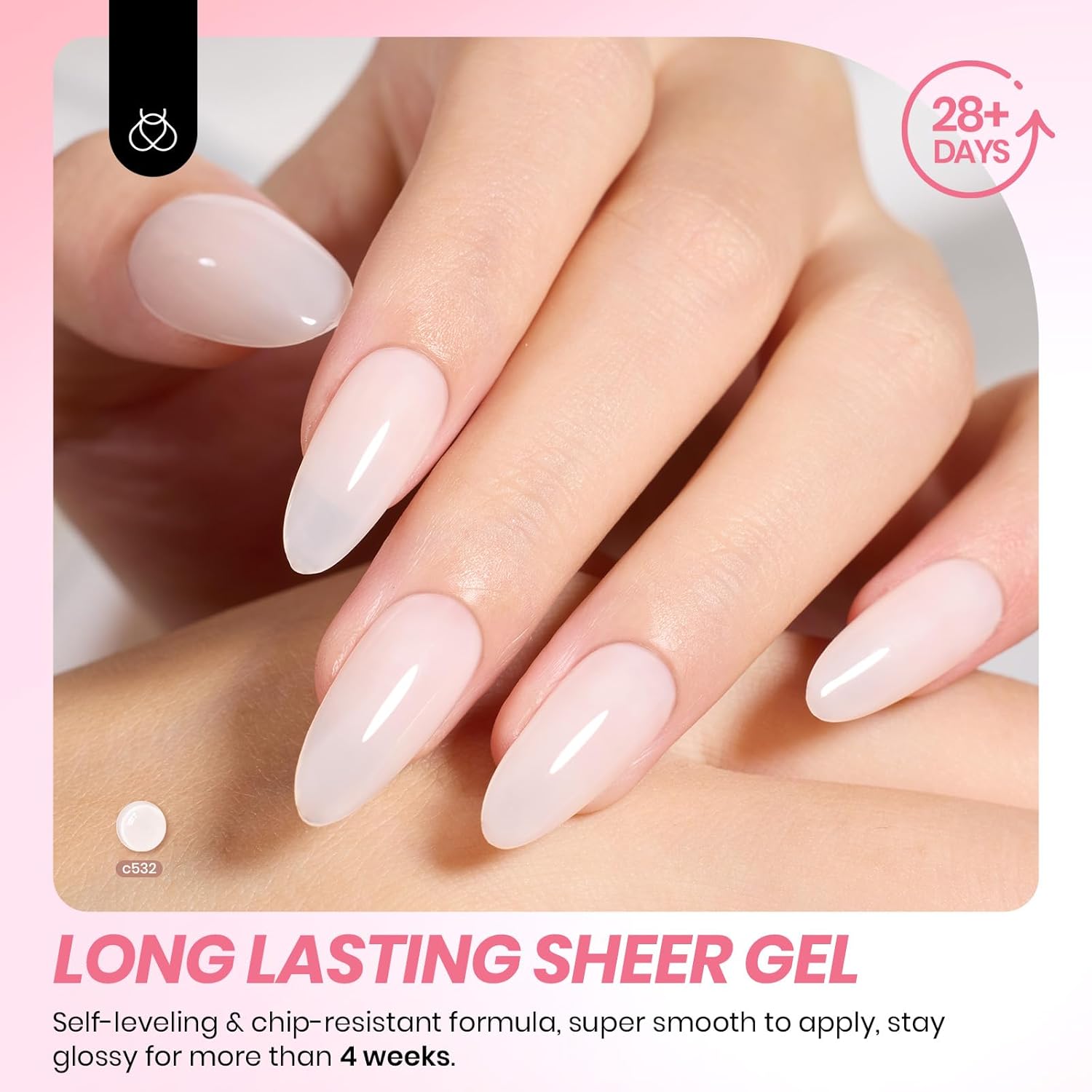 Beetles Jelly Gel Nail Polish Set - 6 Colors Milky Pink Nude Pink Sheer Gel Nail Kit Transparent Effect Summer Gel Soak Off UV Ballet Dress DIY Manicure French Nail Art Gifts for Women - Image 4