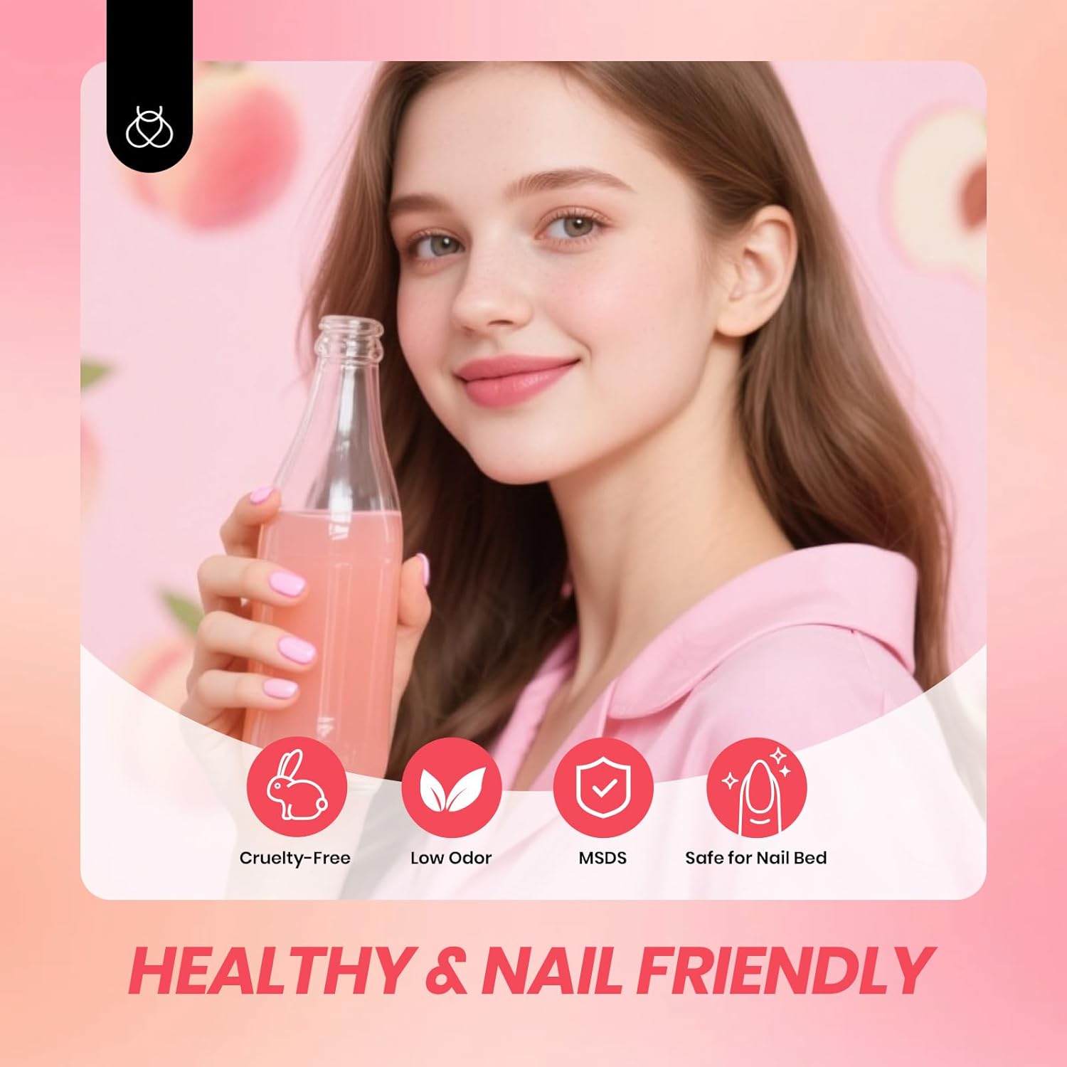 Beetles Jelly Gel Nail Polish Set - 6 Colors Nude Pink Gel Polish Kit Neutral Shimmer Translucent Sheer Gel Soak off Uv Nail Concealer Peach Juice Collection French Nail Art Manicure Gift for Women - Image 6