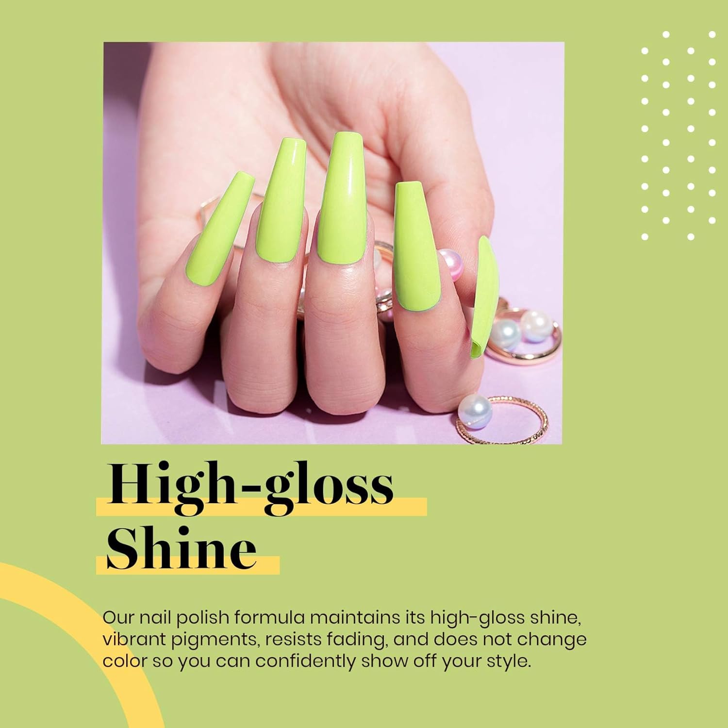 Beetles Neon Yellow Gel Nail Polish, Bright Yellow Lala Lime Color Neon Gel Polish Soak Off Uv Led Nail Lamp Gifts for Women -Size: 15 ml/Each - Image 7