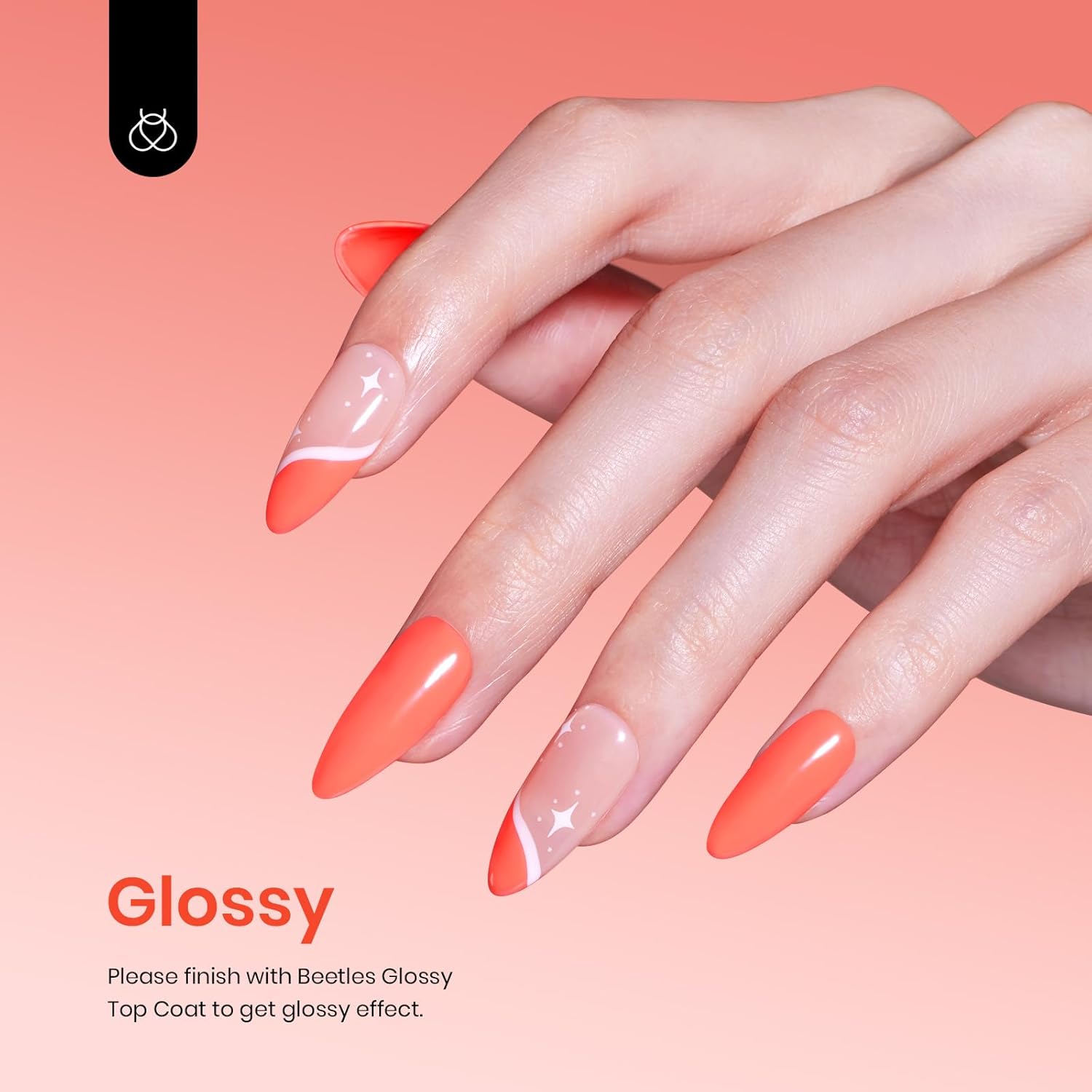 Beetles Peach Gel Nail Polish Carly Coral Orange Color Soak Off UV LED Nail Lamp Gel Polish 15 ml Each-Summer Nail Art DIY Manicure Gift for Women Girls - Image 3