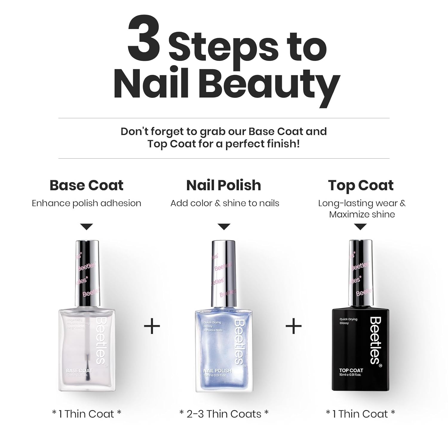 Beetles Pearl Nail Polish Set 6 Colors 15 ML Quick-drying Shimmer Glitter Pearl White Pink Blue Mermaid Nail Polish Kit, Spring Pastel Iridescent DIY Manicure Gift for Women - Image 7