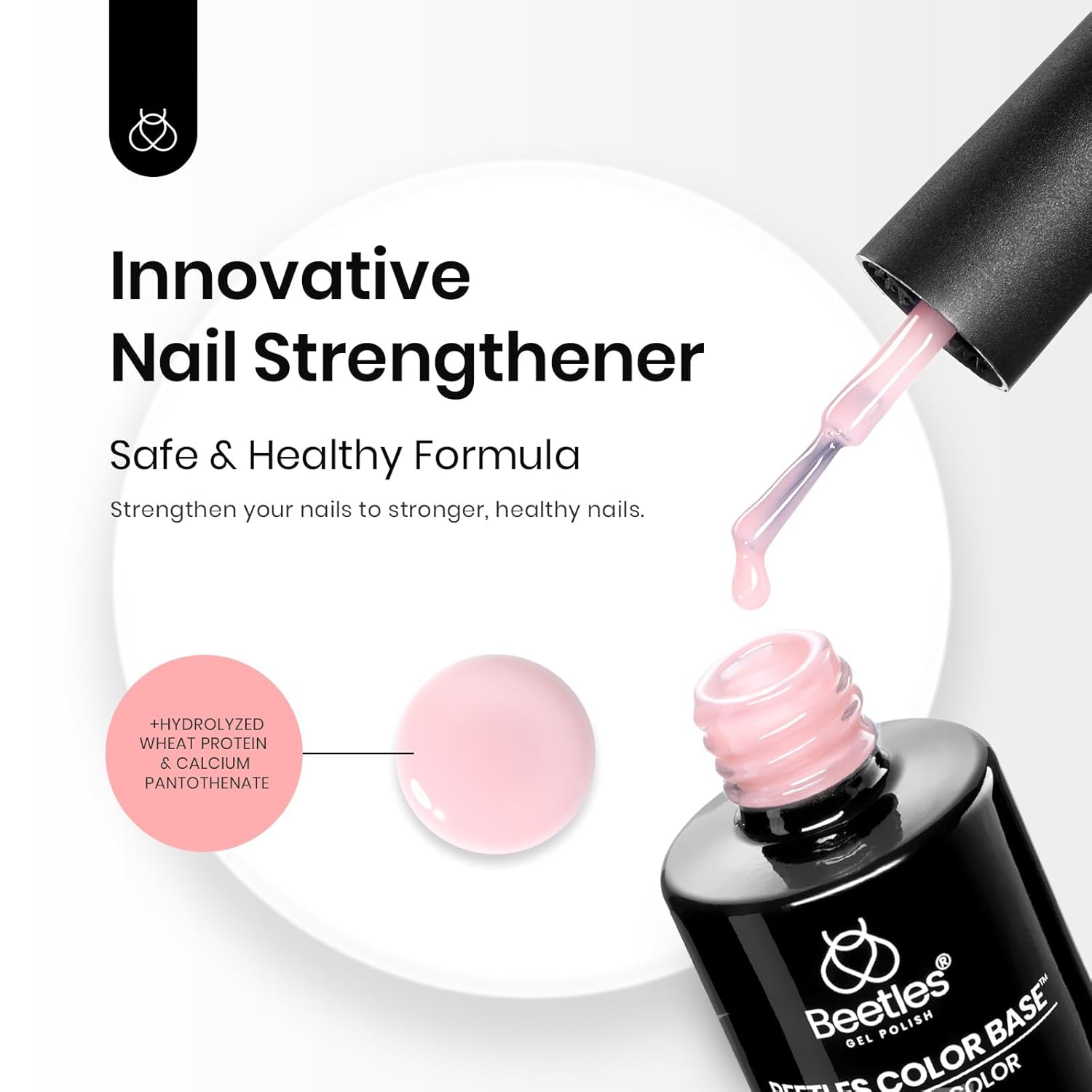 Beetles Pink Base Gel Nail Polish 1 Pcs 15ml: Nude Pink 3 in 1 Pastel Builder Jelly French Tip Base Color Gel Polish Strengthener Soak Off Nail Art - Image 2