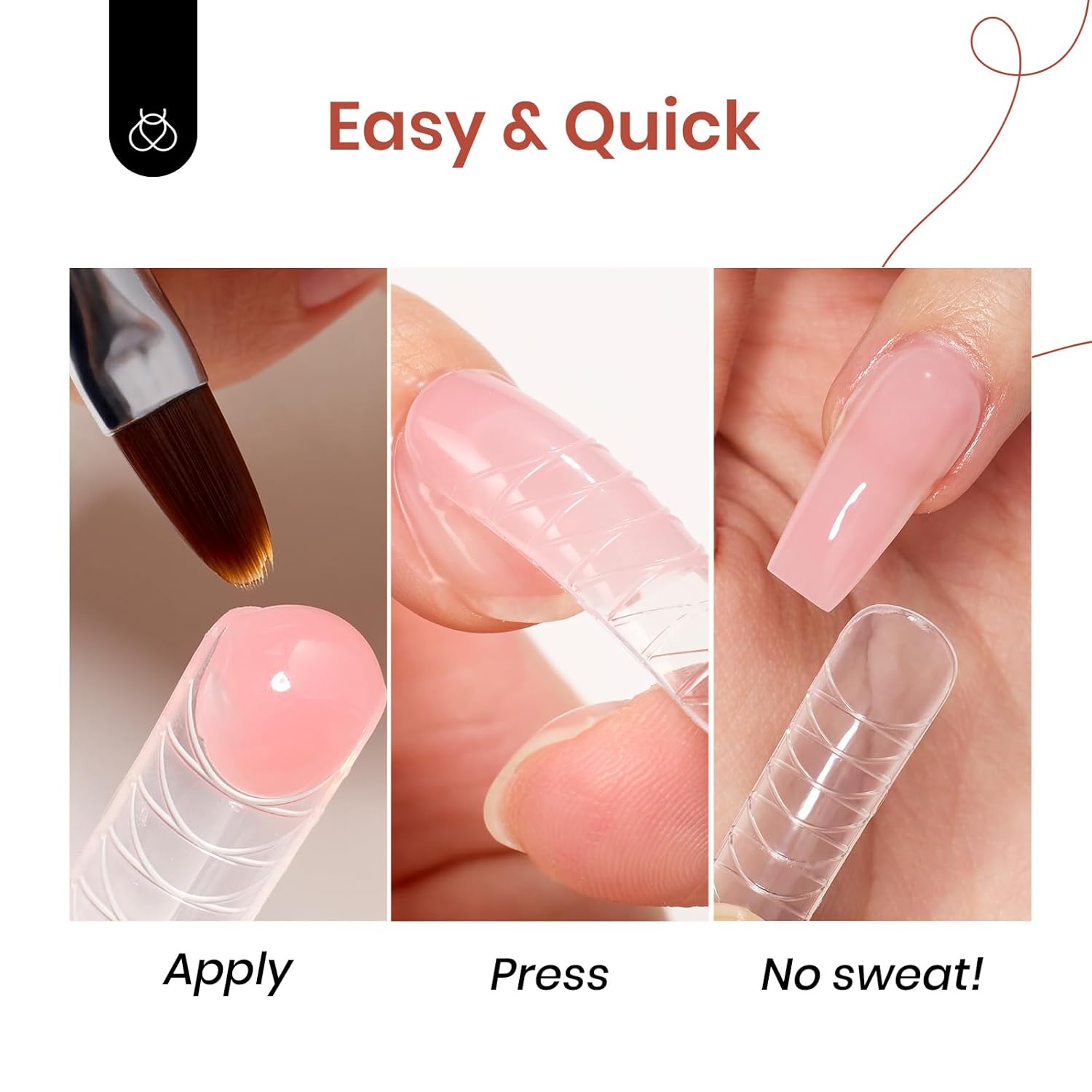 Beetles Poly Nail Extension Gel Kit, 4 Colors Pink White Poly Nail Gel Builder Sheer Pink Nail Gel Clear Nail Art Kit with Poly Brush & Slip Solution Nail Salon All In 1 Kit Gift for Women - Image 2