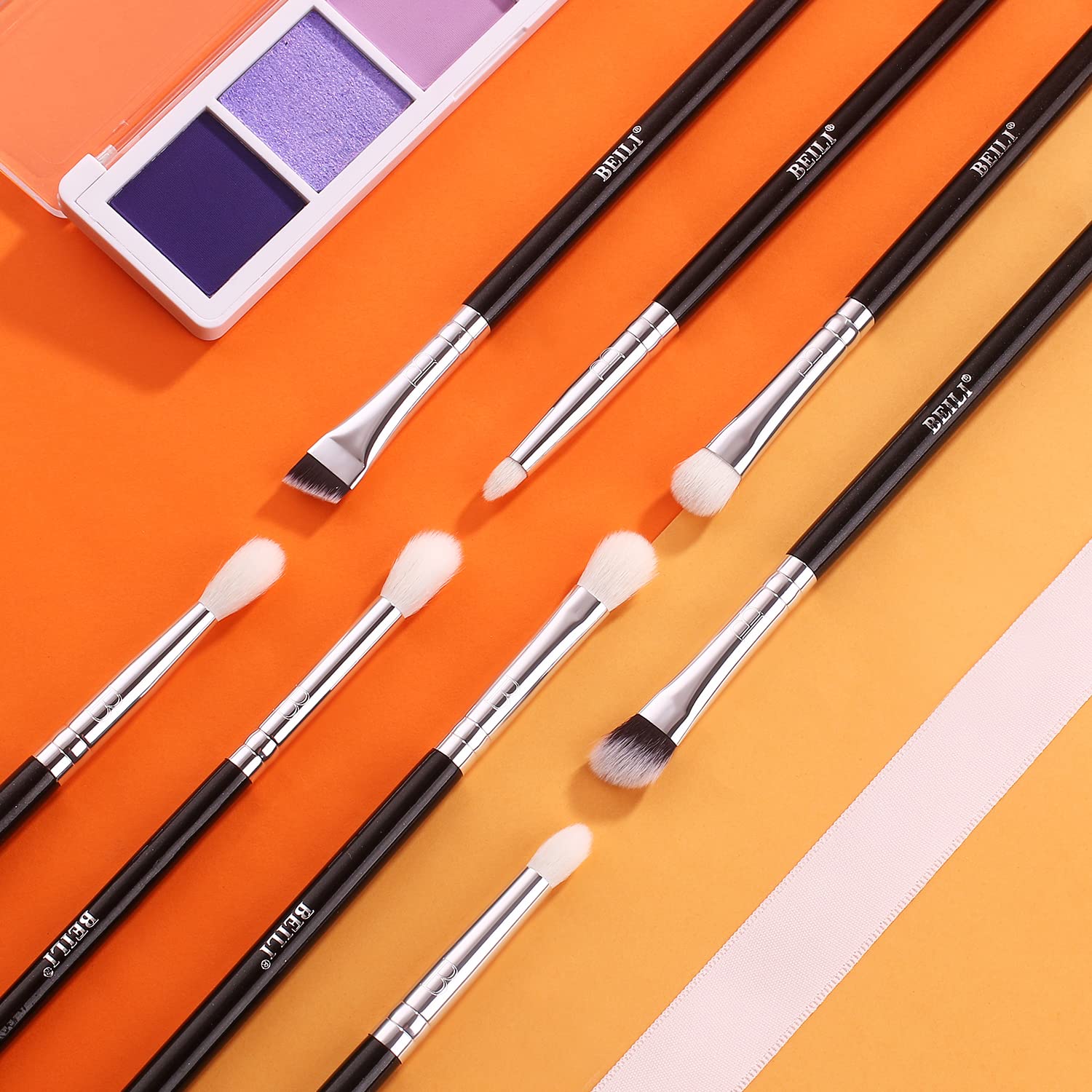 BEILI Eyeshadow Brush Set Professional Eye Blending Brushes for Lid Small Soft Eye Brushes 8pcs Natural Goat Hair Eye Makeup Brushes Set - Image 8