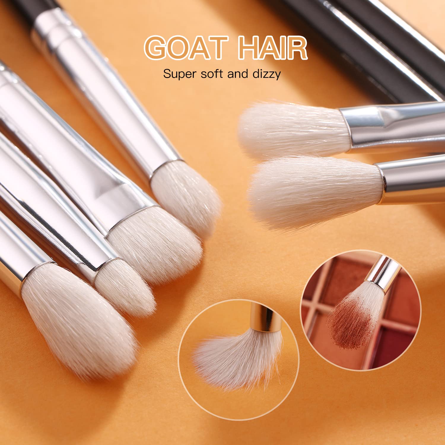 BEILI Eyeshadow Brush Set Professional Eye Blending Brushes for Lid Small Soft Eye Brushes 8pcs Natural Goat Hair Eye Makeup Brushes Set - Image 7