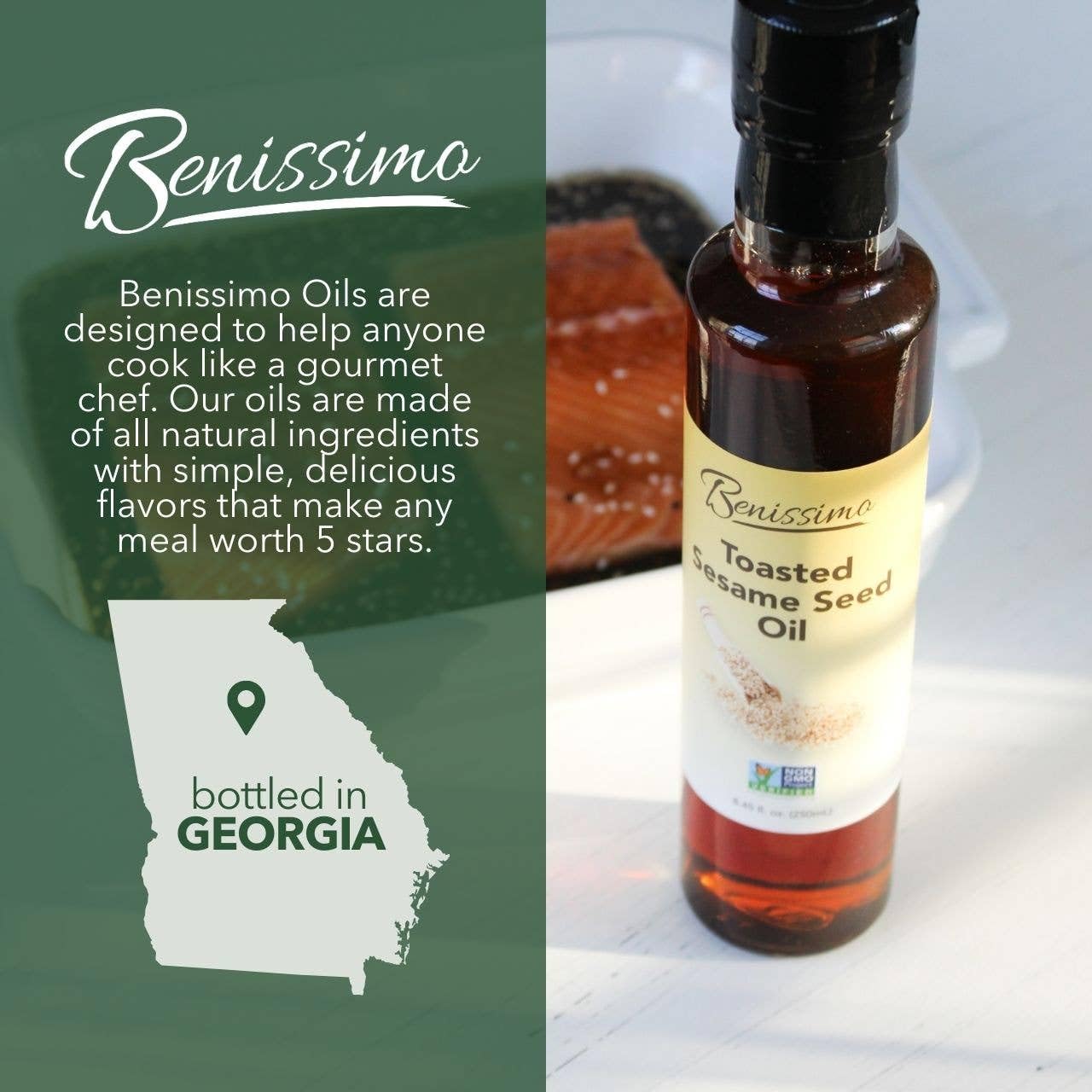Benissimo 100% Toasted Sesame Oil, Glass Bottle, Non-GMO Cooking Oil, 8.45 FL Oz - Image 6