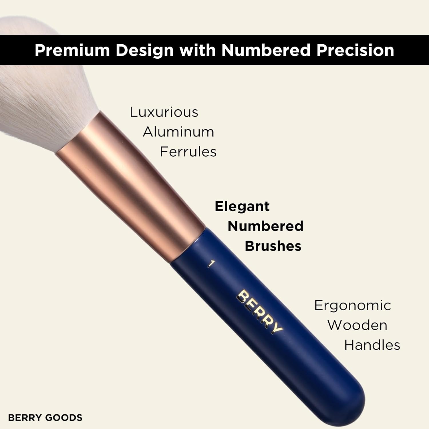 BERRY Blue Premium Makeup Brush Set – 12-Piece Professional Ultra-Soft Synthetic Brushes for Face & Eyes | Foundation, Powder, Blush, Concealer, Eyeshadow – Vegan, Cruelty-Free, Numbered, Travel Case - Image 8