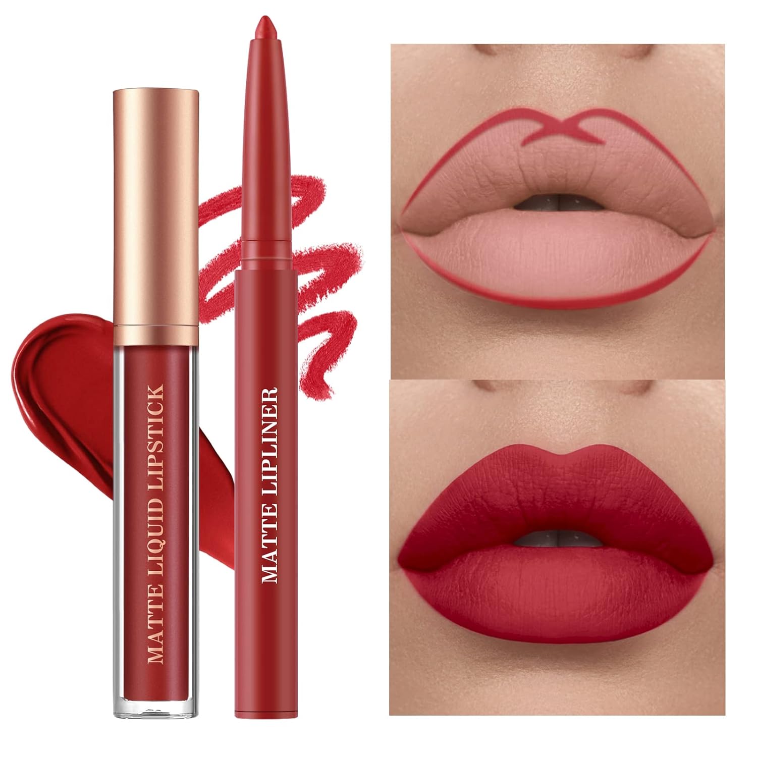 BestLand 12Pcs Matte Liquid Lipstick + Lip Liner Pens Set, One Step Lips Makeup Sets Pigment Velvety Nude Lip Stain Waterproof Long Wear Lip Gloss Make up Gift Set (Set C) - Image 7