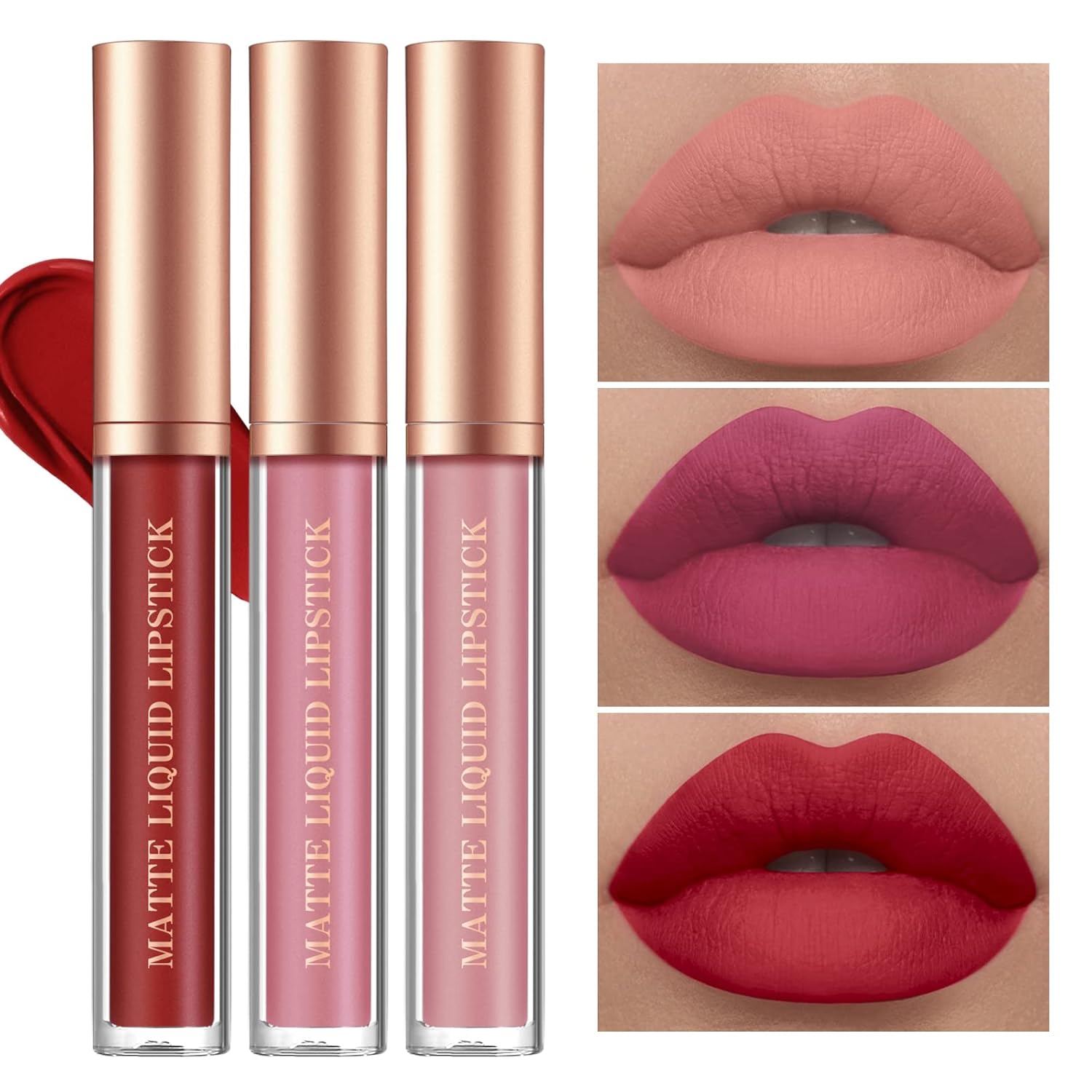 BestLand 12Pcs Matte Liquid Lipstick + Lip Liner Pens Set, One Step Lips Makeup Sets Pigment Velvety Nude Lip Stain Waterproof Long Wear Lip Gloss Make up Gift Set (Set C) - Image 8