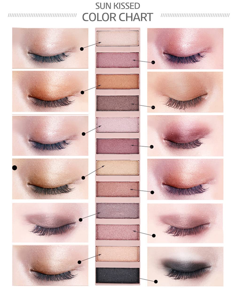 BestLand 2 Pack 12 Colors Makeup Nude Colors Eyeshadow Palette Natural Nude Matte Shimmer Glitter Pigment Eye Shadow Pallete Set Waterproof Smokey Professional Beauty Makeup Kit (2 PCS) - Image 5