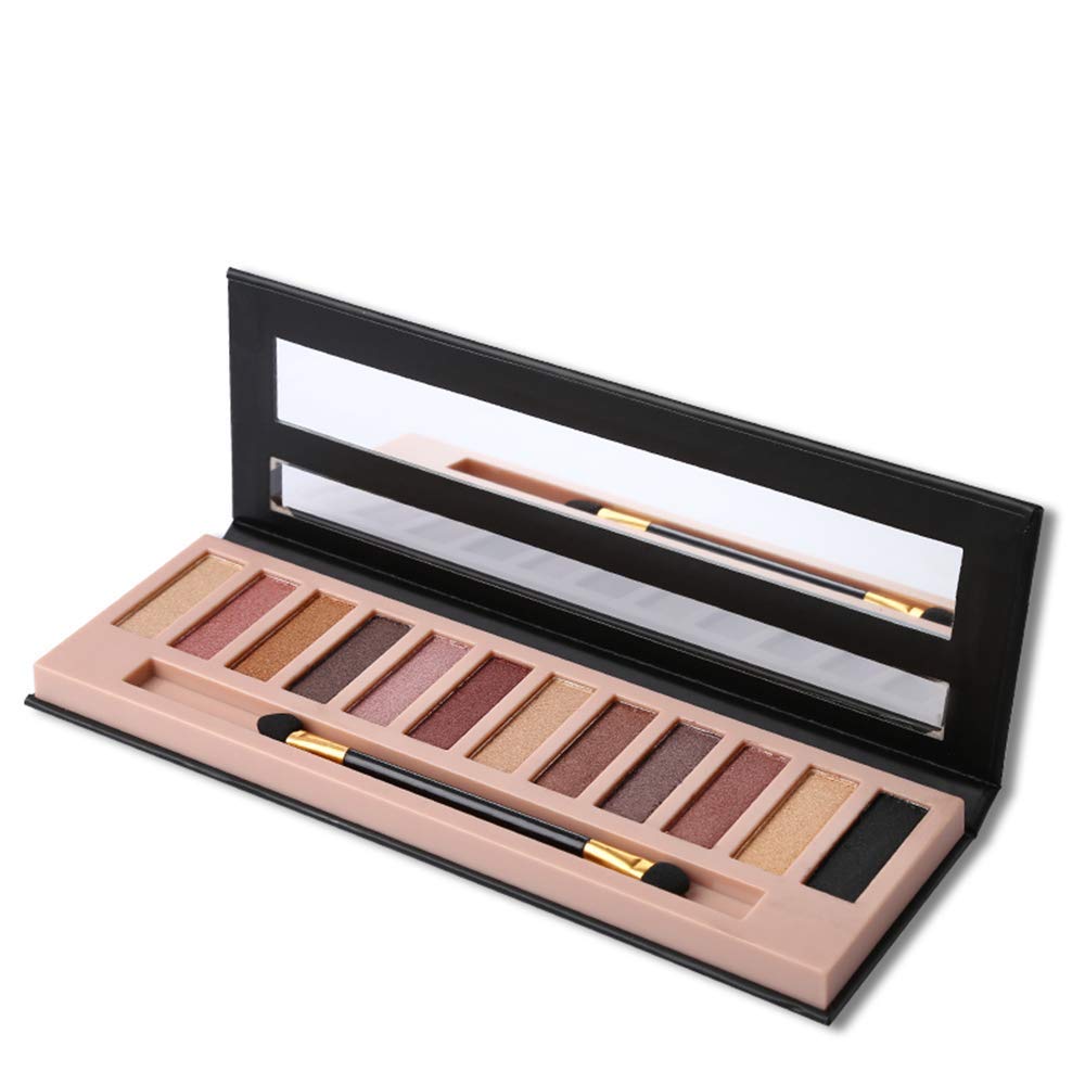 BestLand 2 Pack 12 Colors Makeup Nude Colors Eyeshadow Palette Natural Nude Matte Shimmer Glitter Pigment Eye Shadow Pallete Set Waterproof Smokey Professional Beauty Makeup Kit (2 PCS) - Image 6