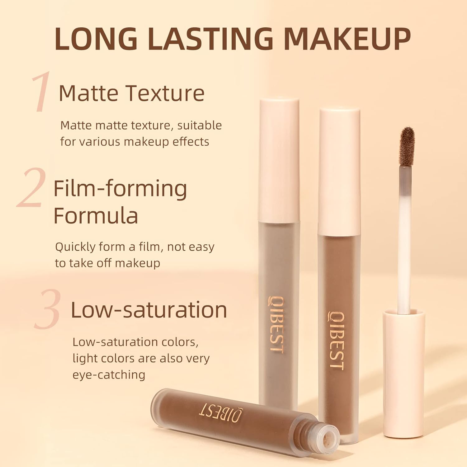 BestLand 8-Shade Matte Waterproof Liquid Eyeshadow Set for Smokey Eyes Nude Black - Image 5