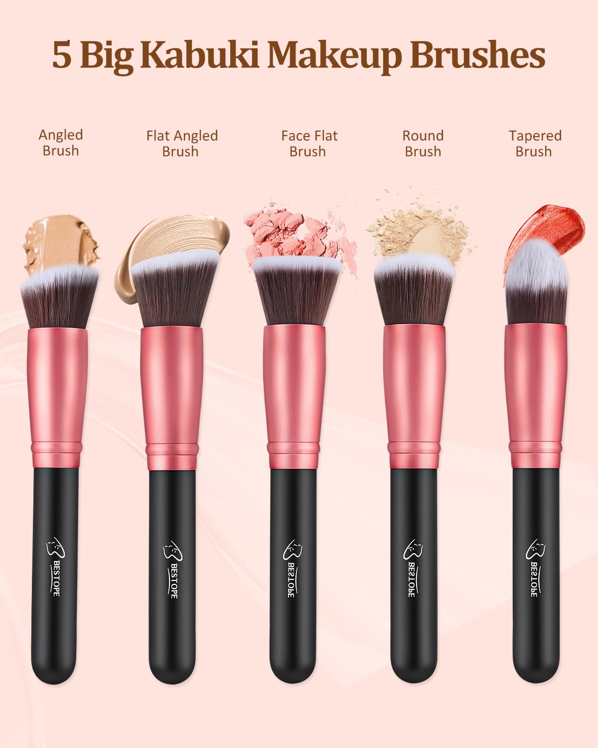 BESTOPE PRO Makeup Brushes 16 Pcs Makeup Brush Set, Blending Brush for Foundation, Premium Synthetic Powder Concealers Makeup Brushes for Eyes and Face, Eye Shadows Brushes, Eyeliner Make Up Brushes - Image 2