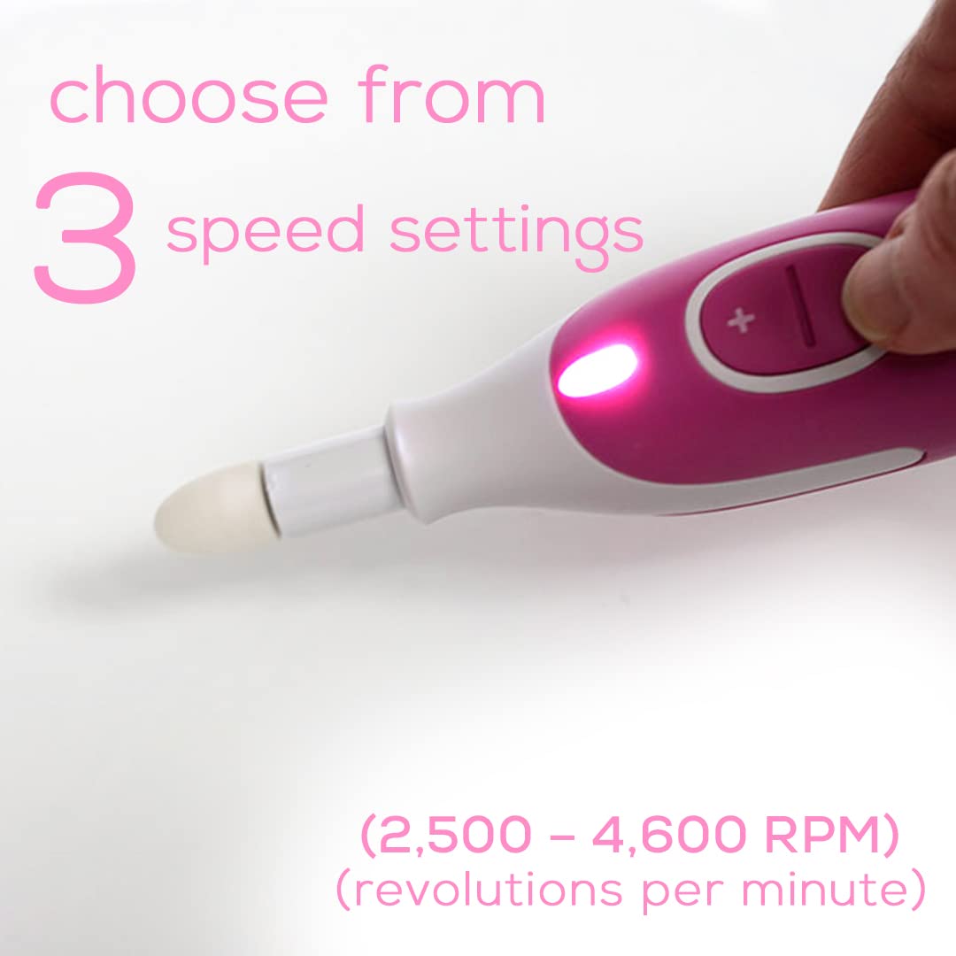 Beurer MP44 Professional Manicure and Pedicure Nail Drill Set, E-File with 7 attachments, LED Light, Electric Nail File with Additional Manual Nail kit, Pink - Image 6