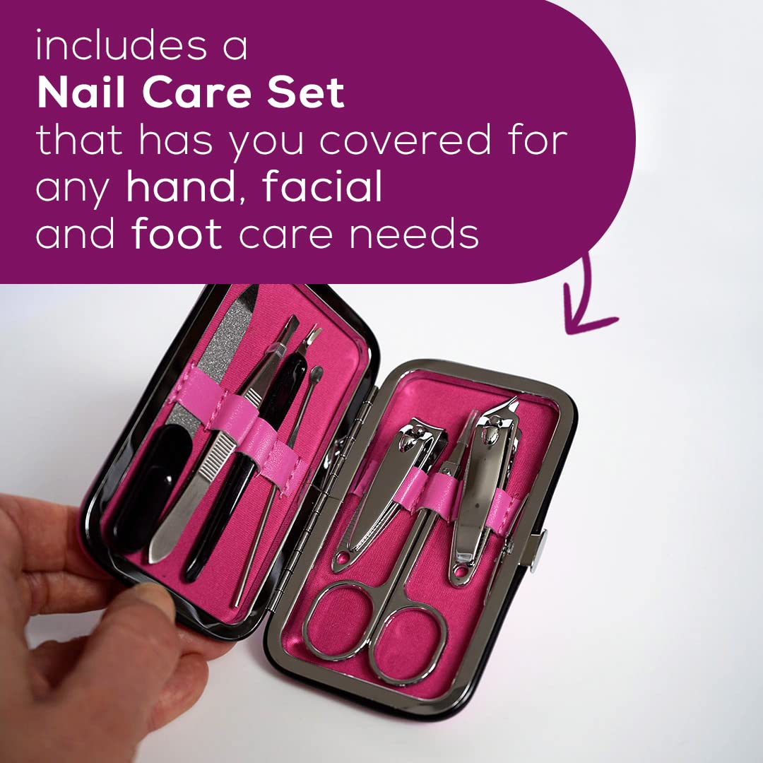 Beurer MP44 Professional Manicure and Pedicure Nail Drill Set, E-File with 7 attachments, LED Light, Electric Nail File with Additional Manual Nail kit, Pink - Image 4