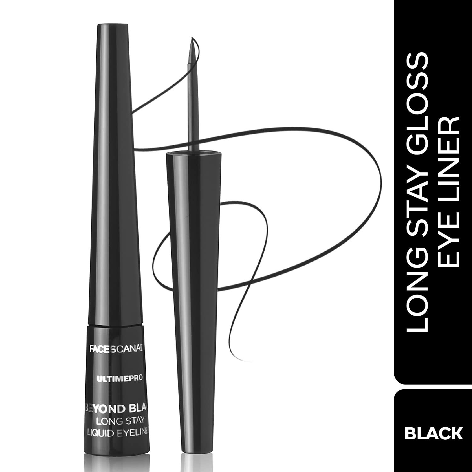 Beyond Black Long Stay Liquid Eye Liner, Waterproof, Smudgeproof, 24hrs Stay, Highly pigmented, Paraben Free, Vegan, Cruelty Free, Black, 0.08 Oz - Image 2