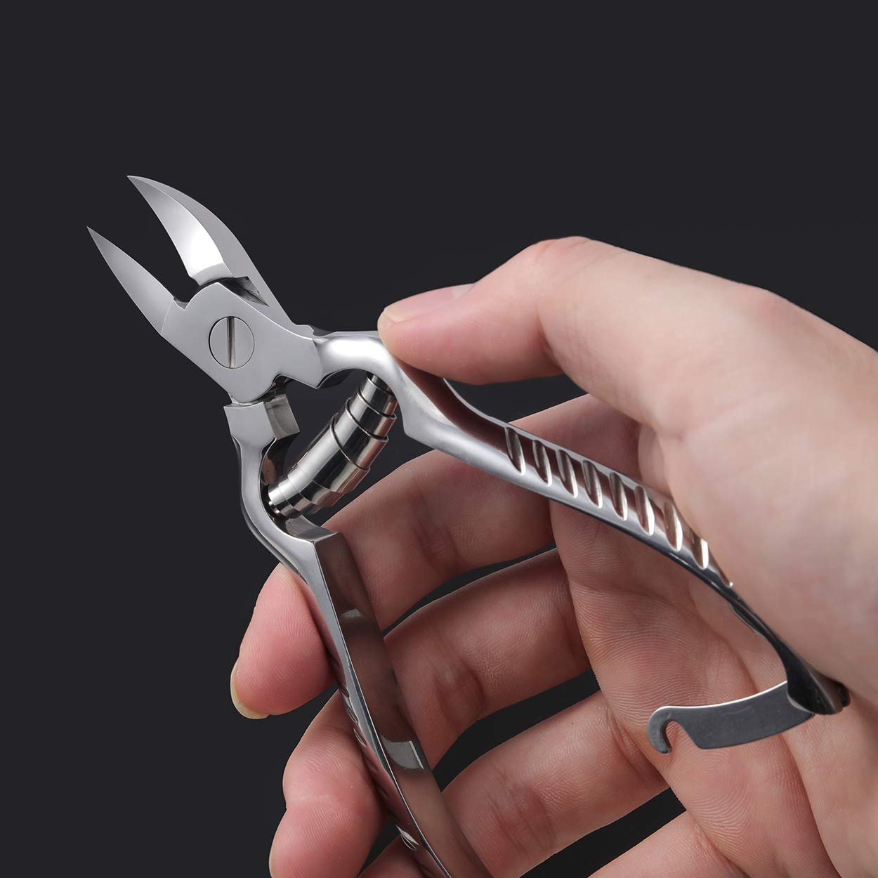 BEZOX Heavy Duty Podiatrist Toenail Clippers for Thick and Ingrown Nails, Stainless Steel Toe Nail Clipper, Pordiatry Ingrwon Toenail Tools - Silver - Image 8