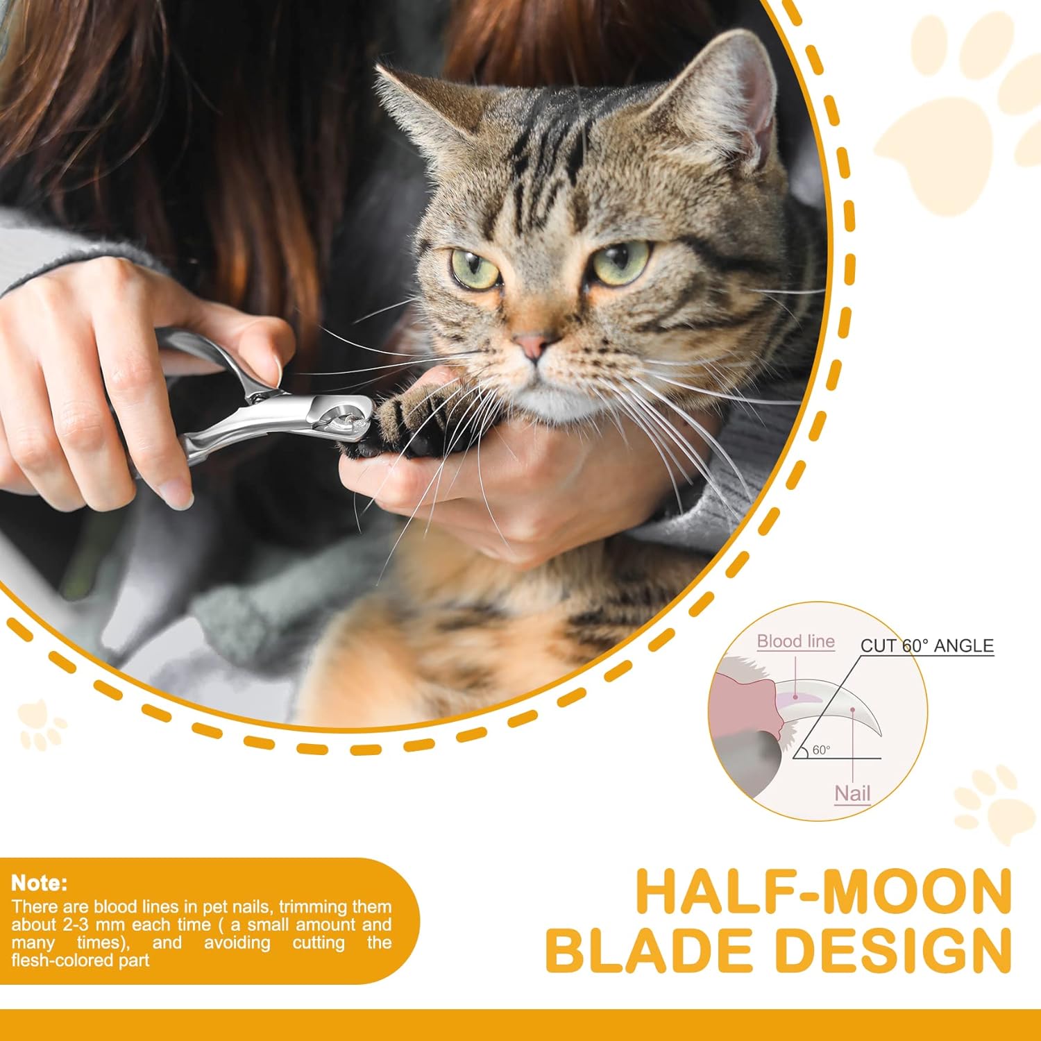 BEZOX Pet Nail Clippers, Whole Stainless Steel Cat Claw Trimmer with Anti Slip Handle, Autoclavable Small Dog Nail Clipper Cutters - Silver - Image 4