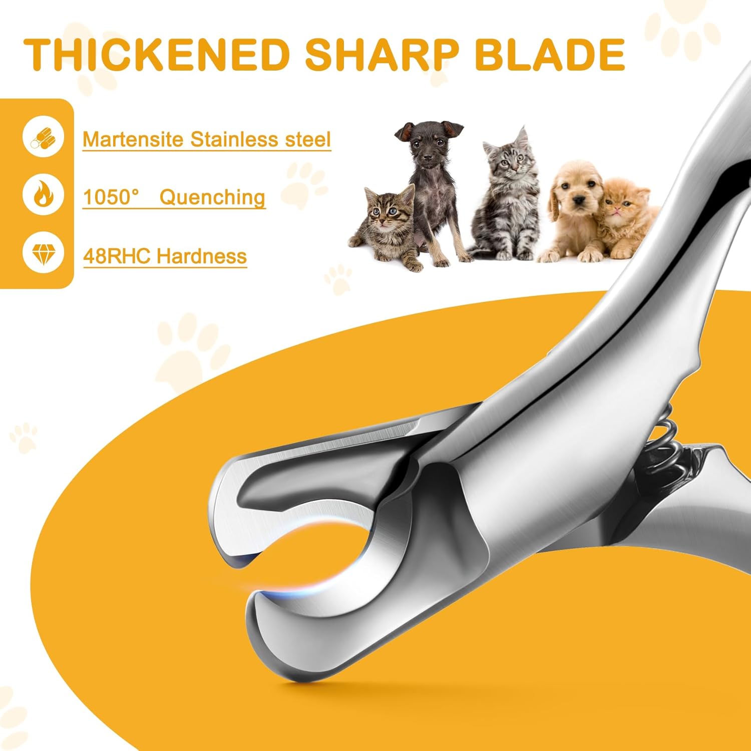 BEZOX Pet Nail Clippers, Whole Stainless Steel Cat Claw Trimmer with Anti Slip Handle, Autoclavable Small Dog Nail Clipper Cutters - Silver - Image 3