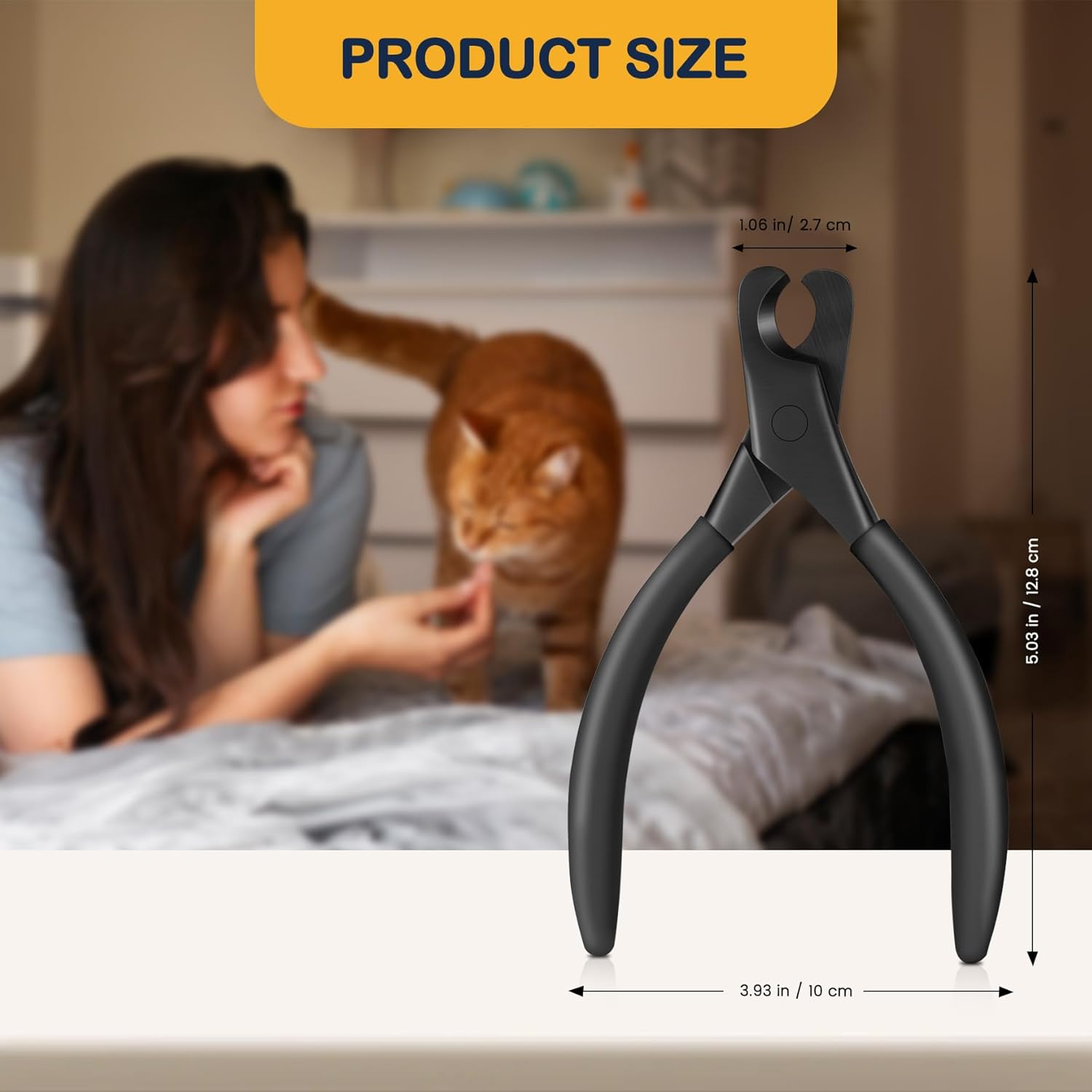 BEZOX Professional Pet Nail Clippers, Premium Sharp & Safe Pets' Paw Trimmer for Large Dogs and Small Animals, Soft Grip Cat Claw Cutter with Built-in Spring - Black Handle - Image 7
