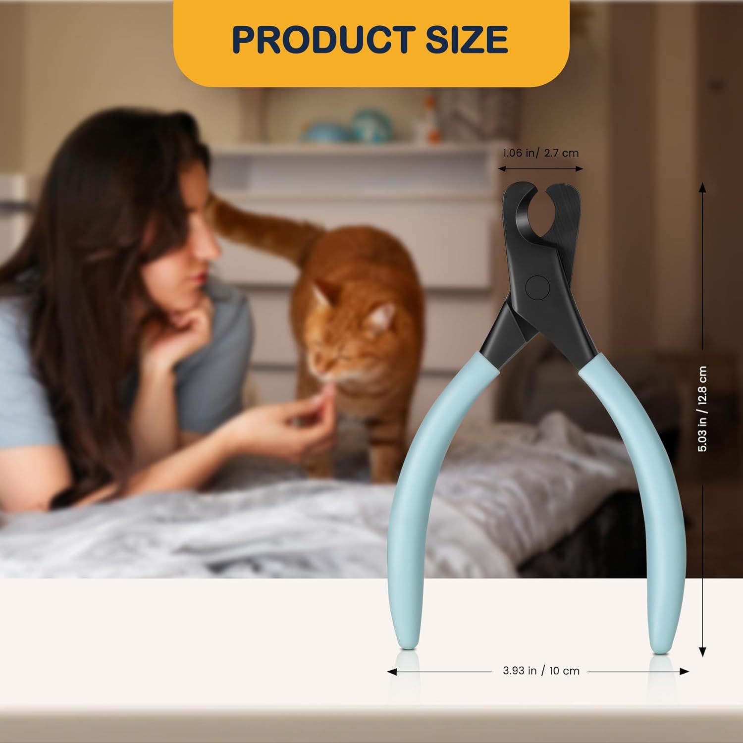 BEZOX Professional Pet Nail Clippers, Premium Sharp & Safe Pets' Paw Trimmer for Large Dogs and Small Animals, Soft Grip Cat Claw Cutter with Built-in Spring - Blue Handle - Image 7