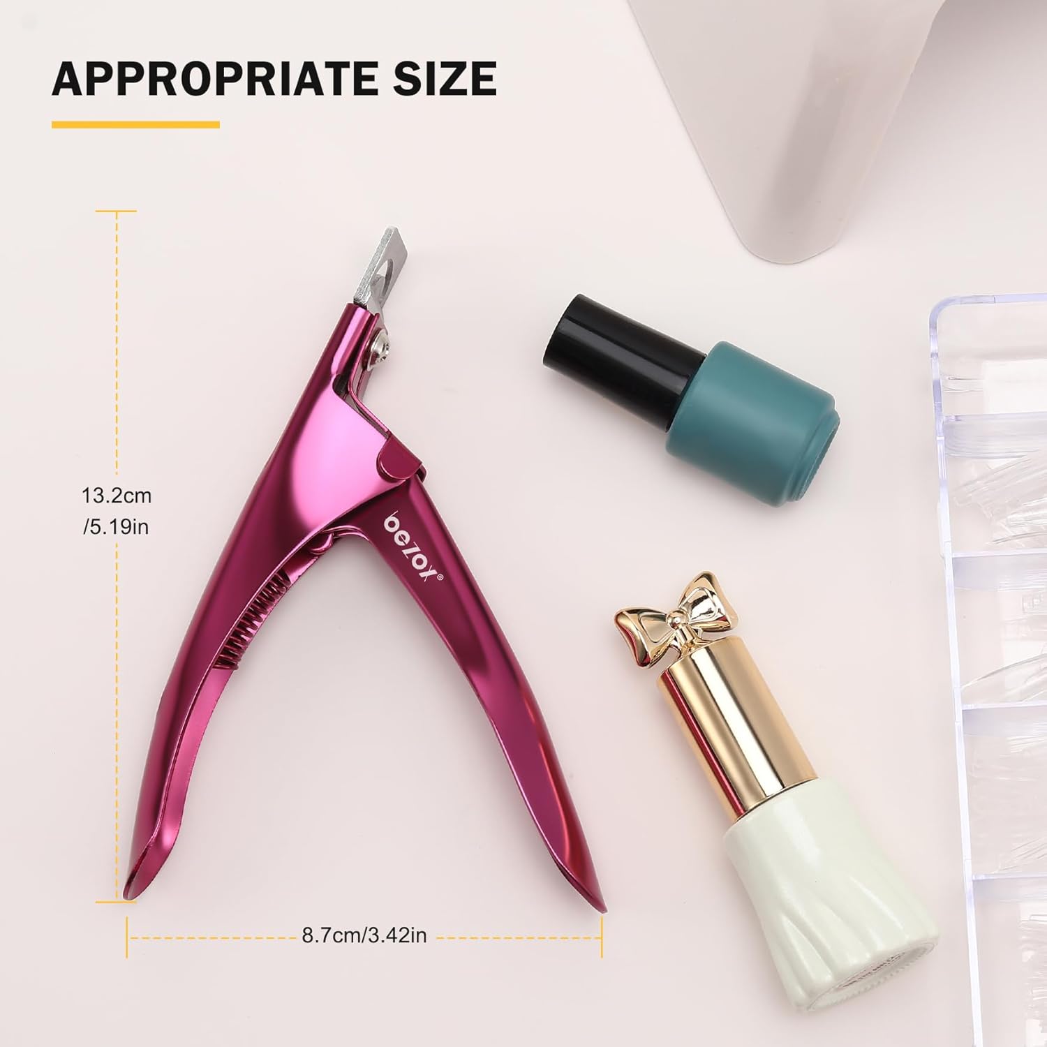 BEZOX Sharp Blade Acrylic Nail Clipper, Professional and High Precision Nail Tip Cutters, False Nail Cutter for Nail Tips - Image 6