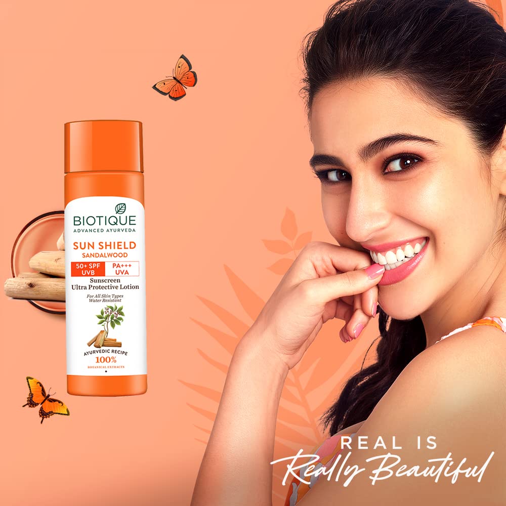 Biotique Sandalwood 50+ Spf Uva/Uvb Sunscreen Ultra Soothing Face Cream 120Ml/4.06Fl.Oz. - Image 4