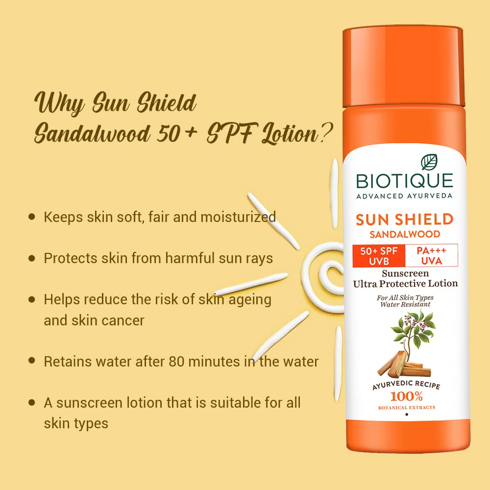 Biotique Sandalwood 50+ Spf Uva/Uvb Sunscreen Ultra Soothing Face Cream 120Ml/4.06Fl.Oz. - Image 7