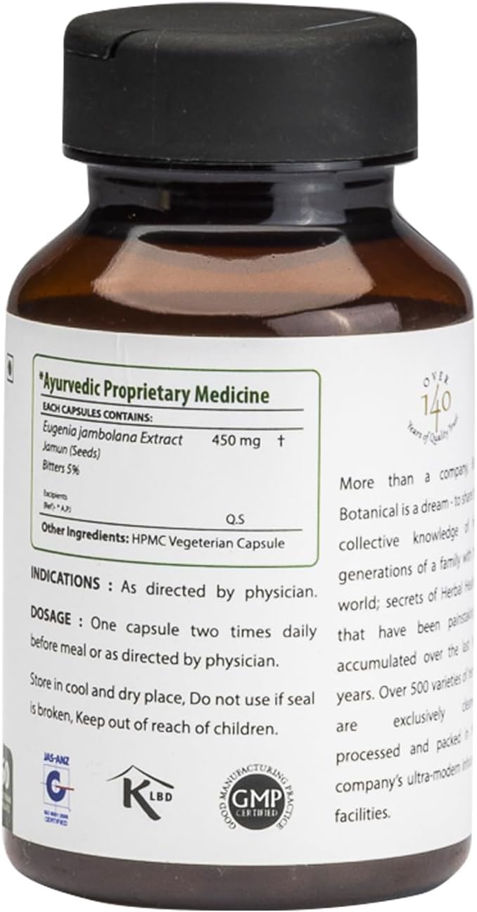 bixa BOTANICAL Jamun Extract Capsule (Black Plum) (Eugenia Jambolana) | Herbal Supplement | Supports Proper Digestion (60 Count (Pack of 1)) - Image 2