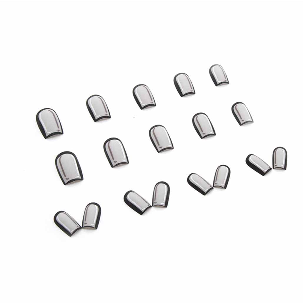 Black Press on Nails Comic Medium Long, Acrylic Fake Nails Square Cartoon False Nails,Artificial Nails for Women and Girls 24 pcs - Image 3