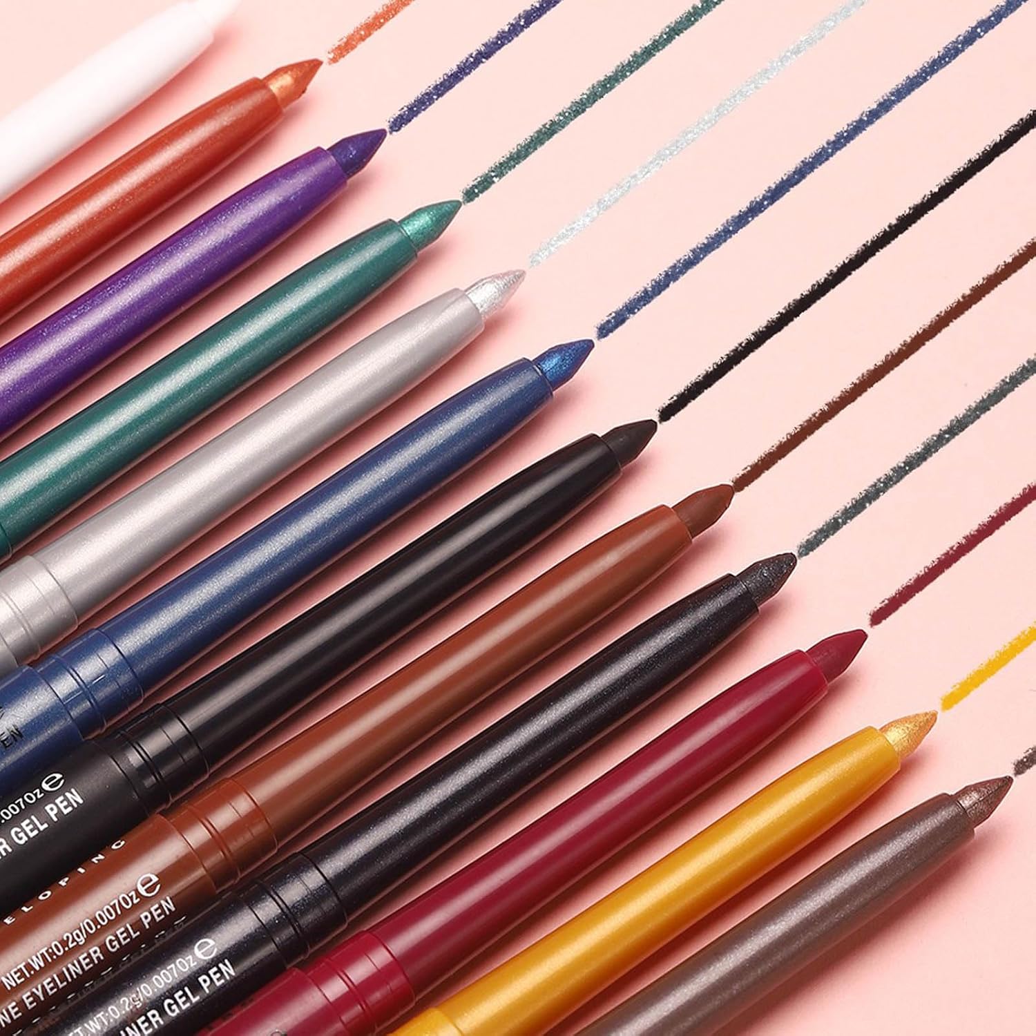 Black Shimmer Eyeliner Pencil Waterproof Retractable Black Gel Eyeliner Smudge-proof Hypoallergenic Makeup (12#) - Image 6