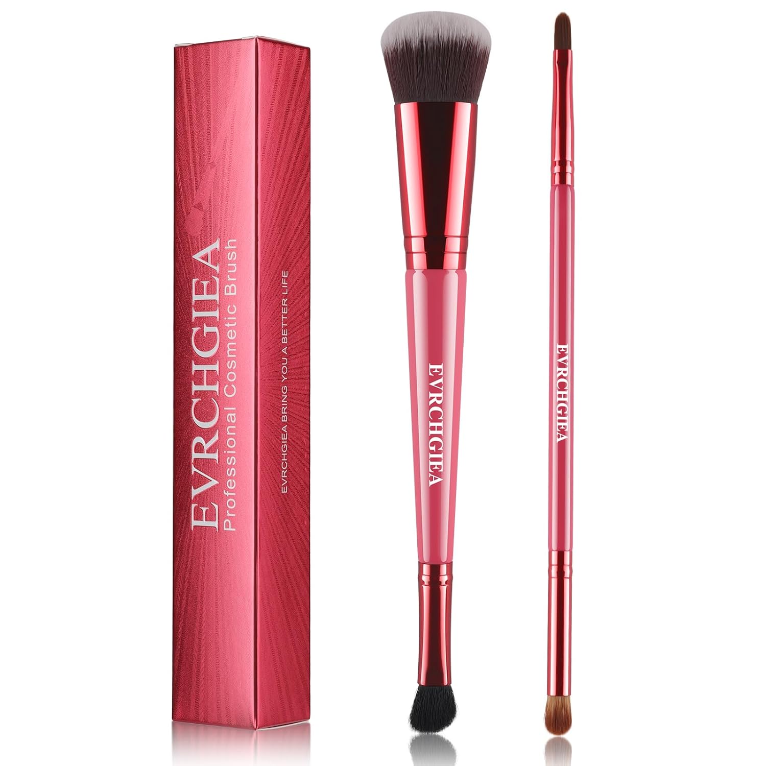 Blending Contour Brush for Makeup, Foundation Contour Concealer Brush Set, Foundation Brush for Liquid Makeup, Cream, Dual Sided Makeup Brushes Good for Travel