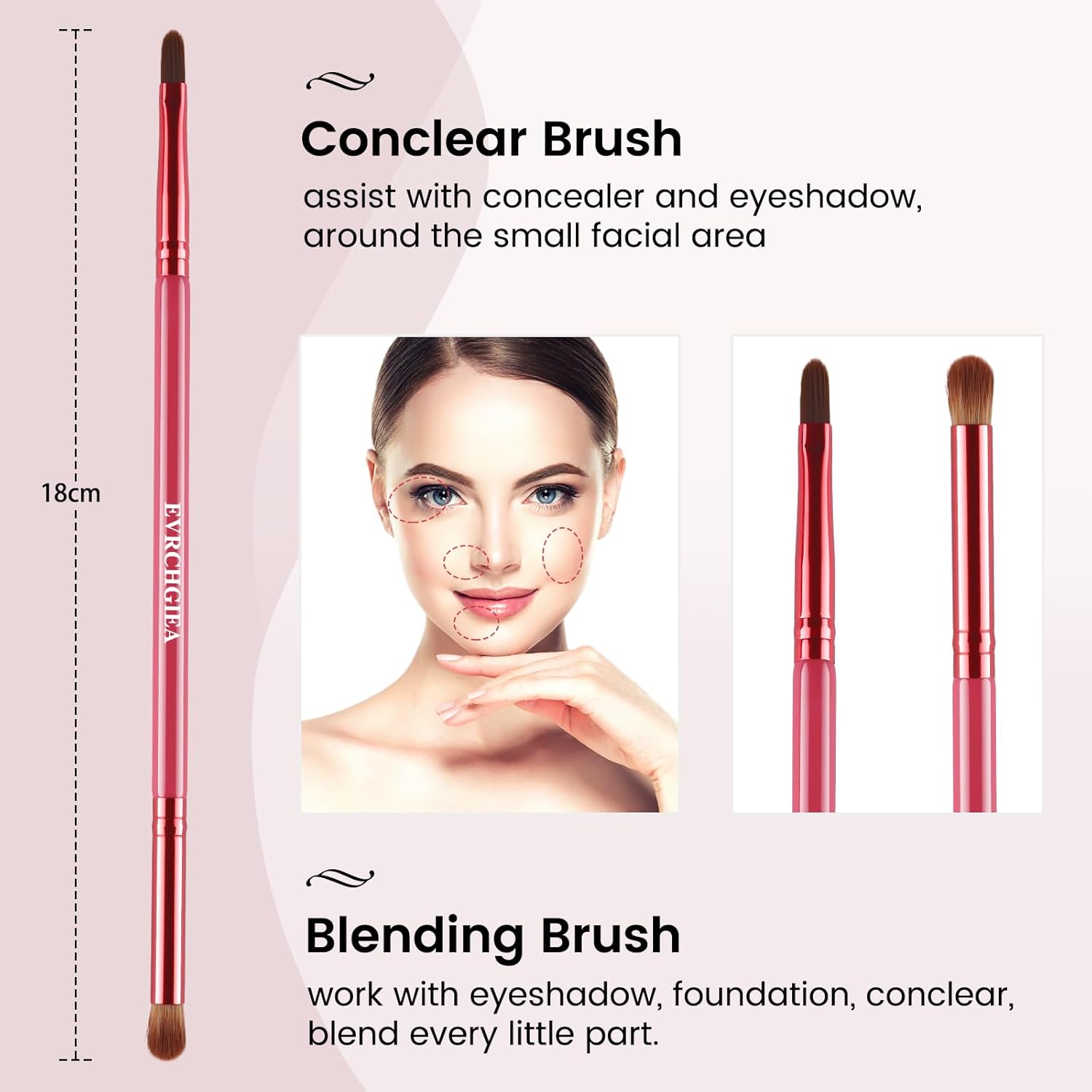 Blending Contour Brush for Makeup, Foundation Contour Concealer Brush Set, Foundation Brush for Liquid Makeup, Cream, Dual Sided Makeup Brushes Good for Travel - Image 4