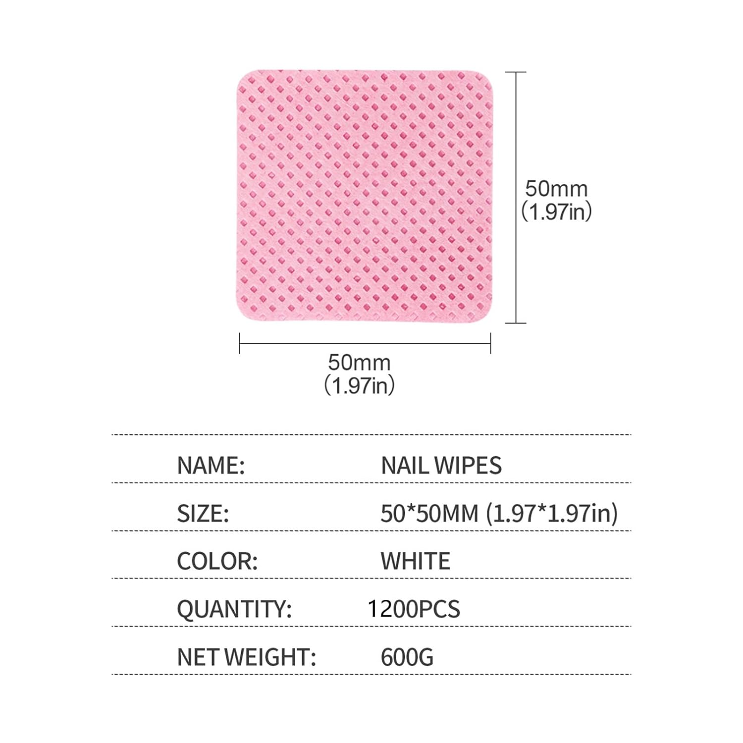 BLUERISE Lint Free Nail Wipes Pink 1200pcs Nail Polish Remover Pads Soft Absorbable Eyelash Extension Glue Cleaning Wipes - Image 8