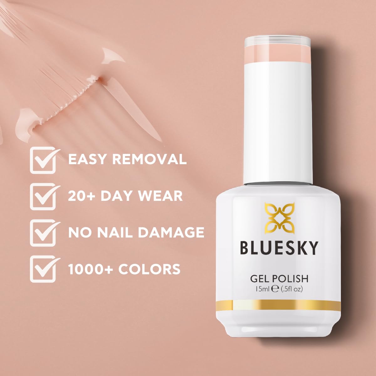 BLUESKY Nude Nail Polish - Skin Tones French Manicure Nail Soak Off Gel Polish,Vegan,Nail Art,DIY at Home,15ml 80567P POWDER MY NOSE - Image 5