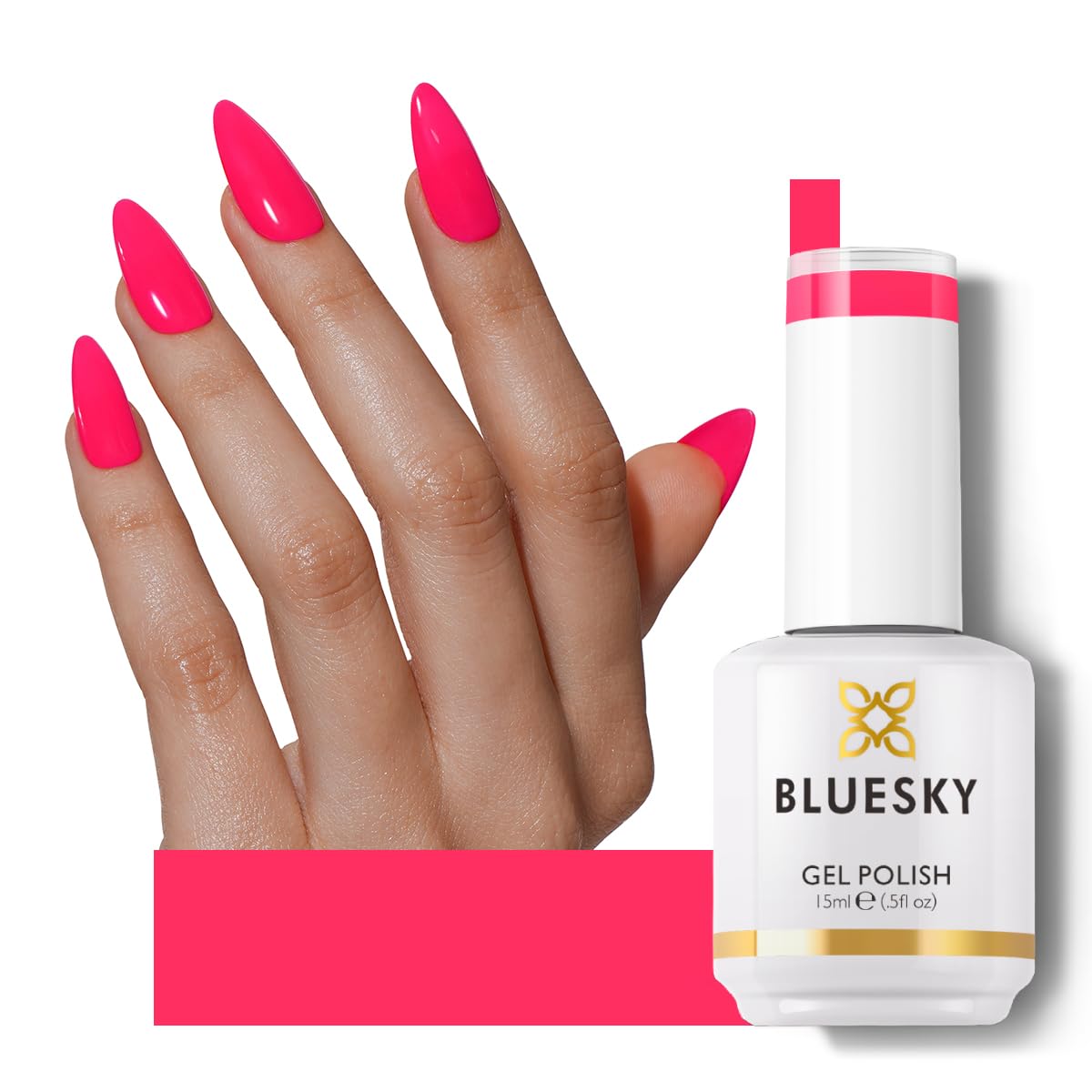 BLUESKY Pink gel polish - Fresh Neon Pink Soak off Nail Polish,Professional Salon Quality,Vegan,Nail Art,Gift For Women,15ml N25P Fruit Twist - Image 5