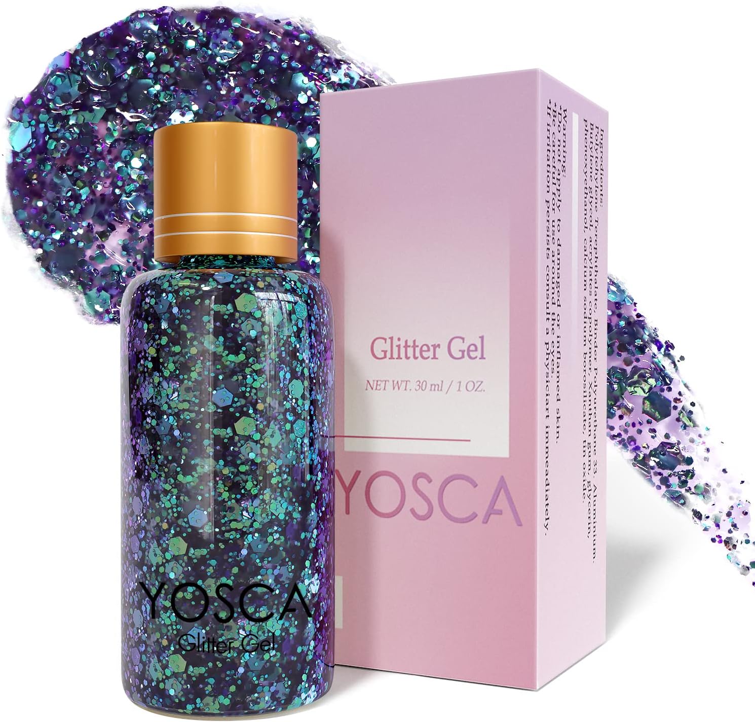 Body Glitter Gel,30ML Holographic Face Adhesive Mermaid Sequins Body Chunky Glitter Powder Liquid Lotion for Women Hair,Festival Carnival Makeup,Girls Stage,Rave Accessories - Metal Violet