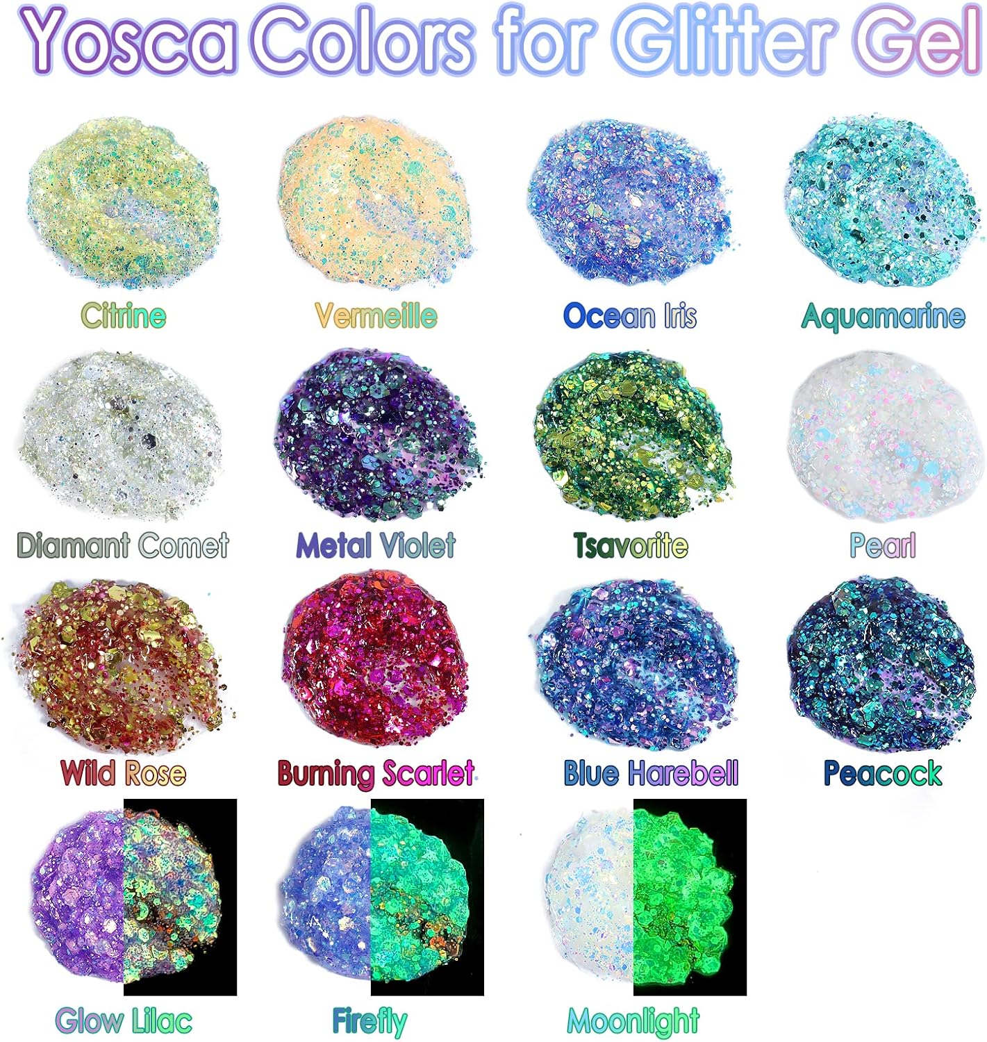 Body Glitter Gel,30ML Holographic Face Adhesive Mermaid Sequins Body Chunky Glitter Powder Liquid Lotion for Women Hair,Festival Carnival Makeup,Girls Stage,Rave Accessories - Metal Violet - Image 4