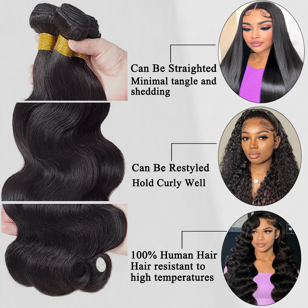 12A Brazilian Body Wave 16 18 20 Inch Human Hair Extensions for Women - Image 2