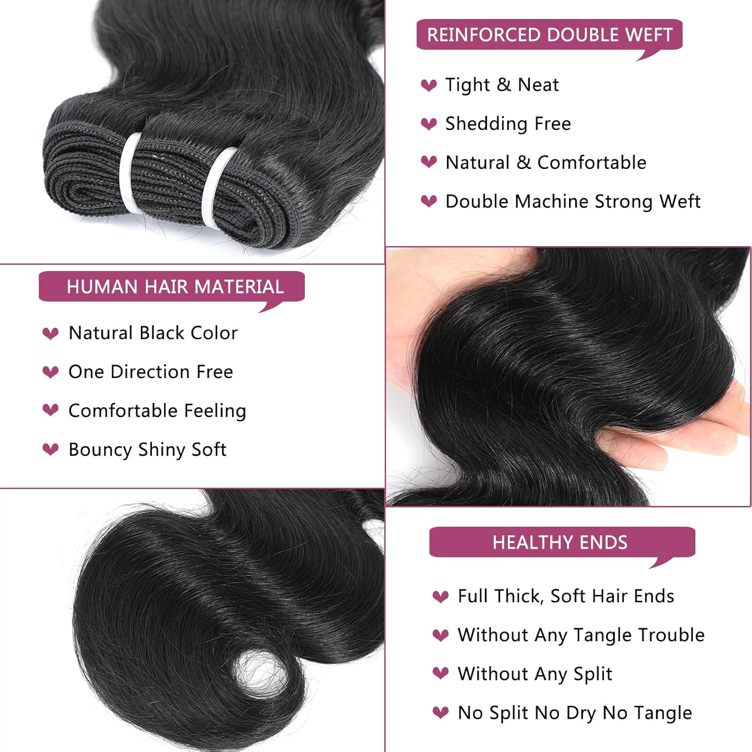 Body Wave Human Hair Bundles with Frontal (12 12 14 14+12Frontal) 12A Human Hair Bundles with Closure 13x4 HD Lace Frontal With 4 Bundles Body Wave Human Hair 100% Unprocessed Brazilian Virgin Hair - Image 3