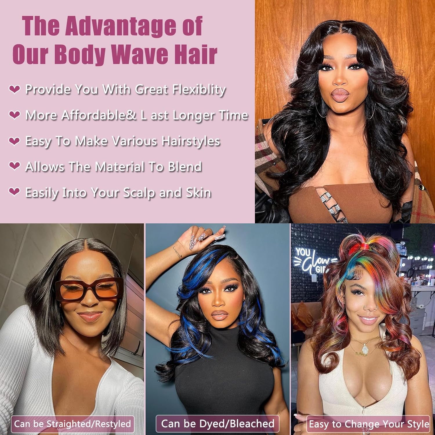 Body Wave Human Hair Bundles with Frontal (12 12 14 14+12Frontal) 12A Human Hair Bundles with Closure 13x4 HD Lace Frontal With 4 Bundles Body Wave Human Hair 100% Unprocessed Brazilian Virgin Hair - Image 5