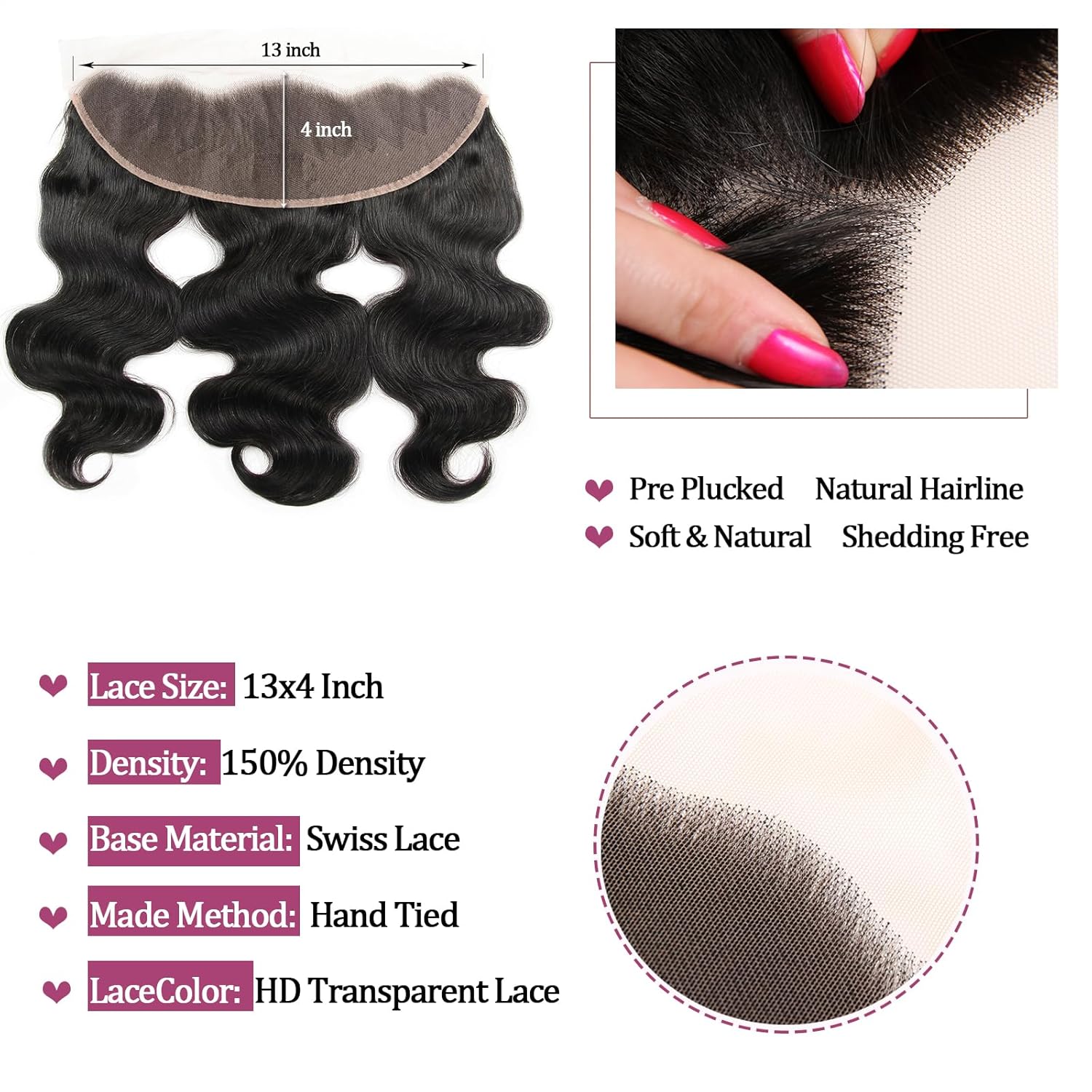 Body Wave Human Hair Bundles with Frontal (12 12 14 14+12Frontal) 12A Human Hair Bundles with Closure 13x4 HD Lace Frontal With 4 Bundles Body Wave Human Hair 100% Unprocessed Brazilian Virgin Hair - Image 2