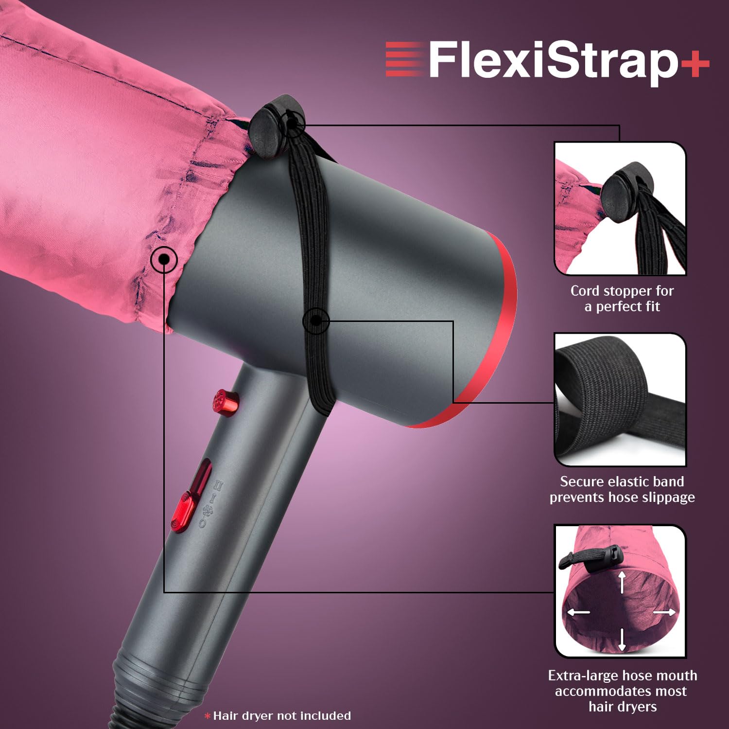 Bonnet Hairdryer Attachment - Integrated Elastic Headband That Reduces Heat Around Ears & Neck - Hooded Hair Dryer Diffuser Cap - Easy to Use for Deep Conditioning and Fast Hair Drying (Rose Gold) - Image 5