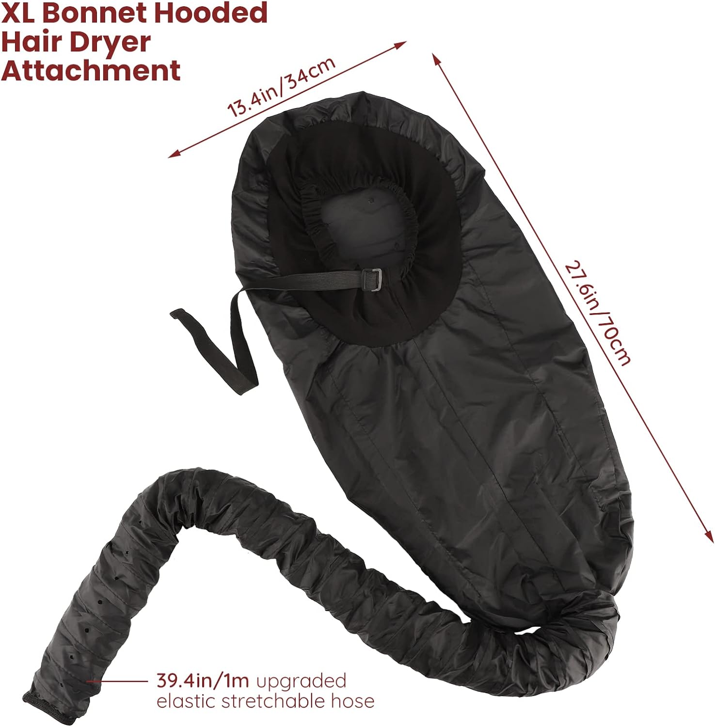 Bonnet Hooded Hair Dryer Attachment, Segbeauty Extra Large Adjustable Deep Conditioning Cap, Upgraded Drying Heat Cap with Elastic Strap for Natural Curly Textured Hair Care, Fast Drying, Styling - Image 6