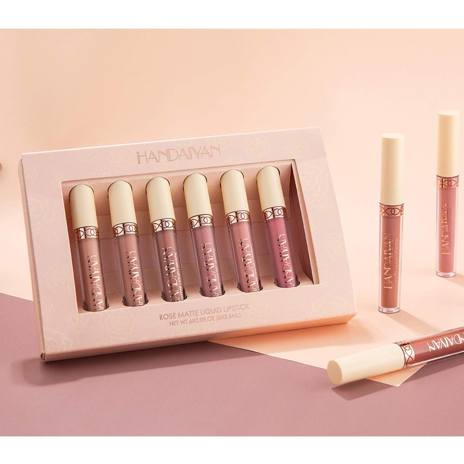 BONNIE CHOICE 6Pcs Nude Matte Liquid Lipstick Set, Waterproof Long Lasting Non-Stick Cup Nude Lipstick 24 Hour Not Fade Matte Lipstick Professional Lip Gloss Makeup Mother's Day Gifts for Women - Image 9
