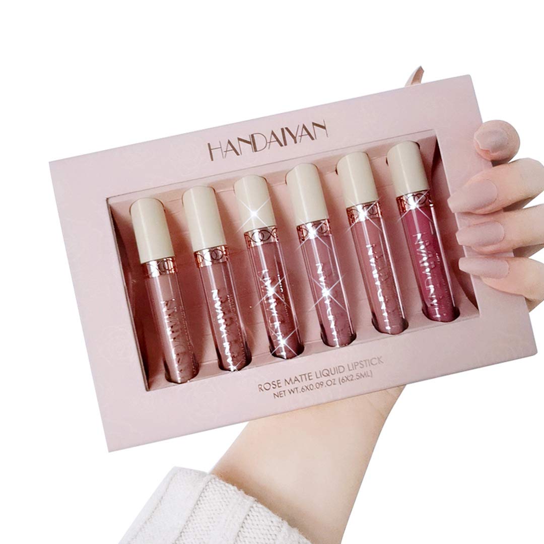 BONNIE CHOICE 6Pcs Nude Matte Liquid Lipstick Set, Waterproof Long Lasting Non-Stick Cup Nude Lipstick 24 Hour Not Fade Matte Lipstick Professional Lip Gloss Makeup Mother's Day Gifts for Women - Image 10