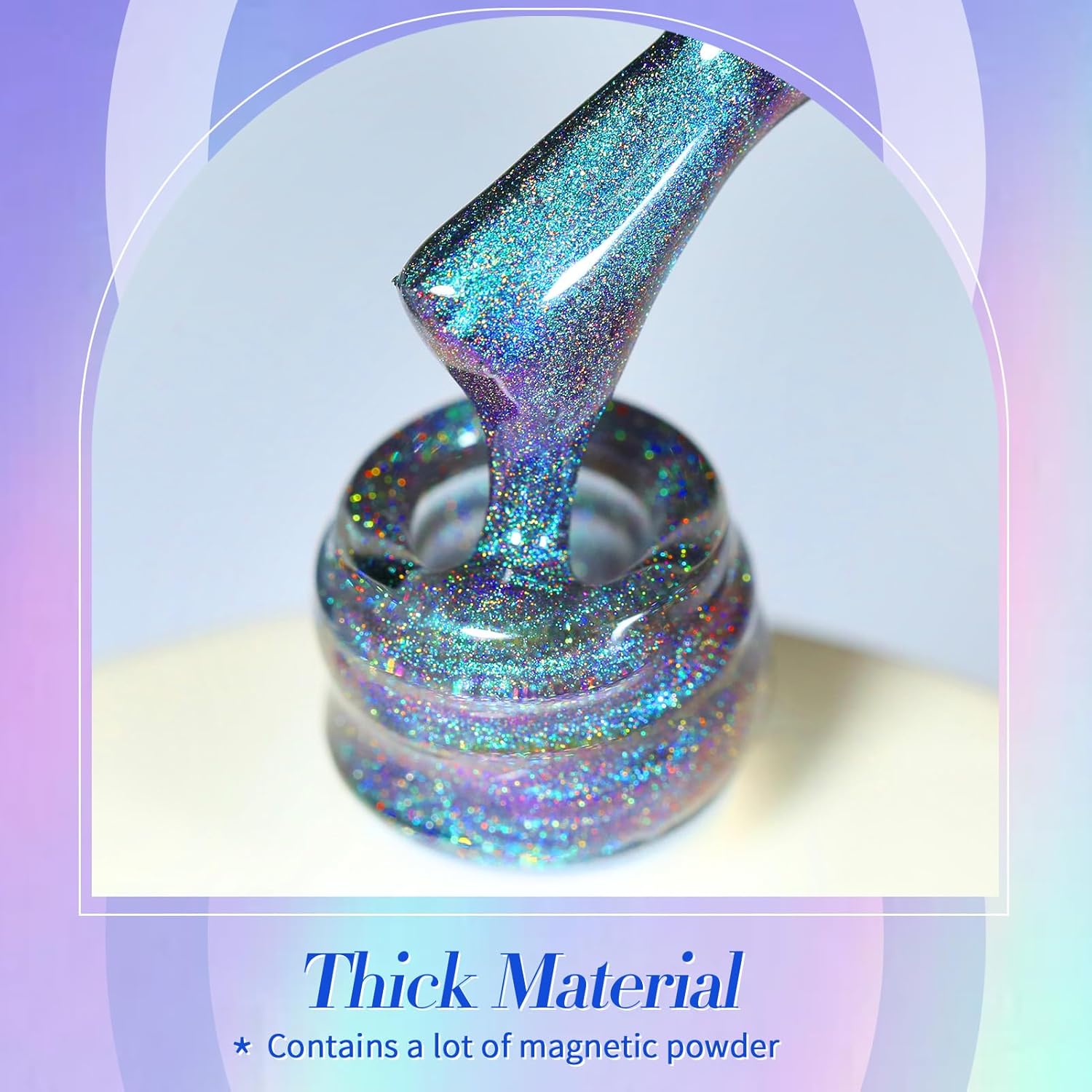 Born Pretty 9D Cat Magnetic Eye Gel Nail Polish Holographic Rainbow Gel Polish Blue Purple Soak Off U V LED Gel Polish Nail Art Design Manicure Salon DIY Home 15ML - Image 6