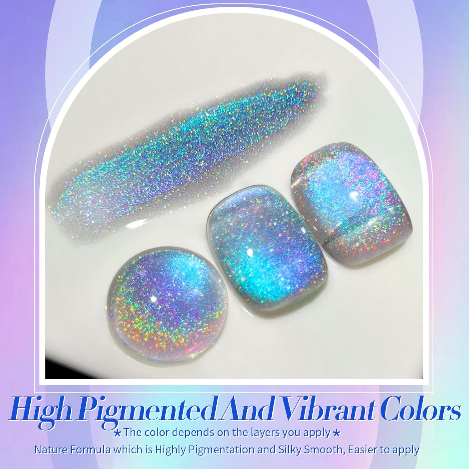 Born Pretty 9D Cat Magnetic Eye Gel Nail Polish Holographic Rainbow Gel Polish Blue Purple Soak Off U V LED Gel Polish Nail Art Design Manicure Salon DIY Home 15ML - Image 2