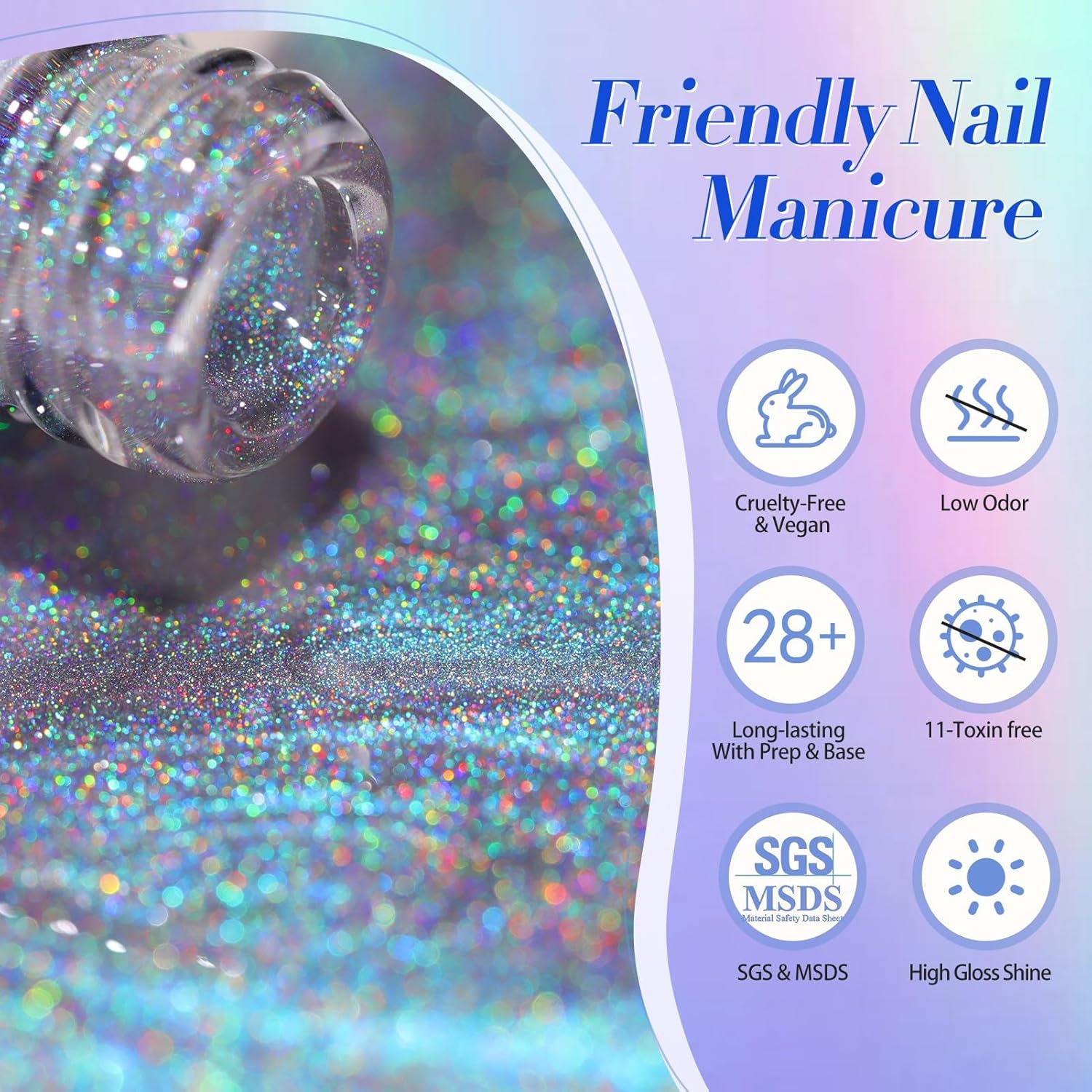 Born Pretty 9D Cat Magnetic Eye Gel Nail Polish Holographic Rainbow Gel Polish Blue Purple Soak Off U V LED Gel Polish Nail Art Design Manicure Salon DIY Home 15ML - Image 8